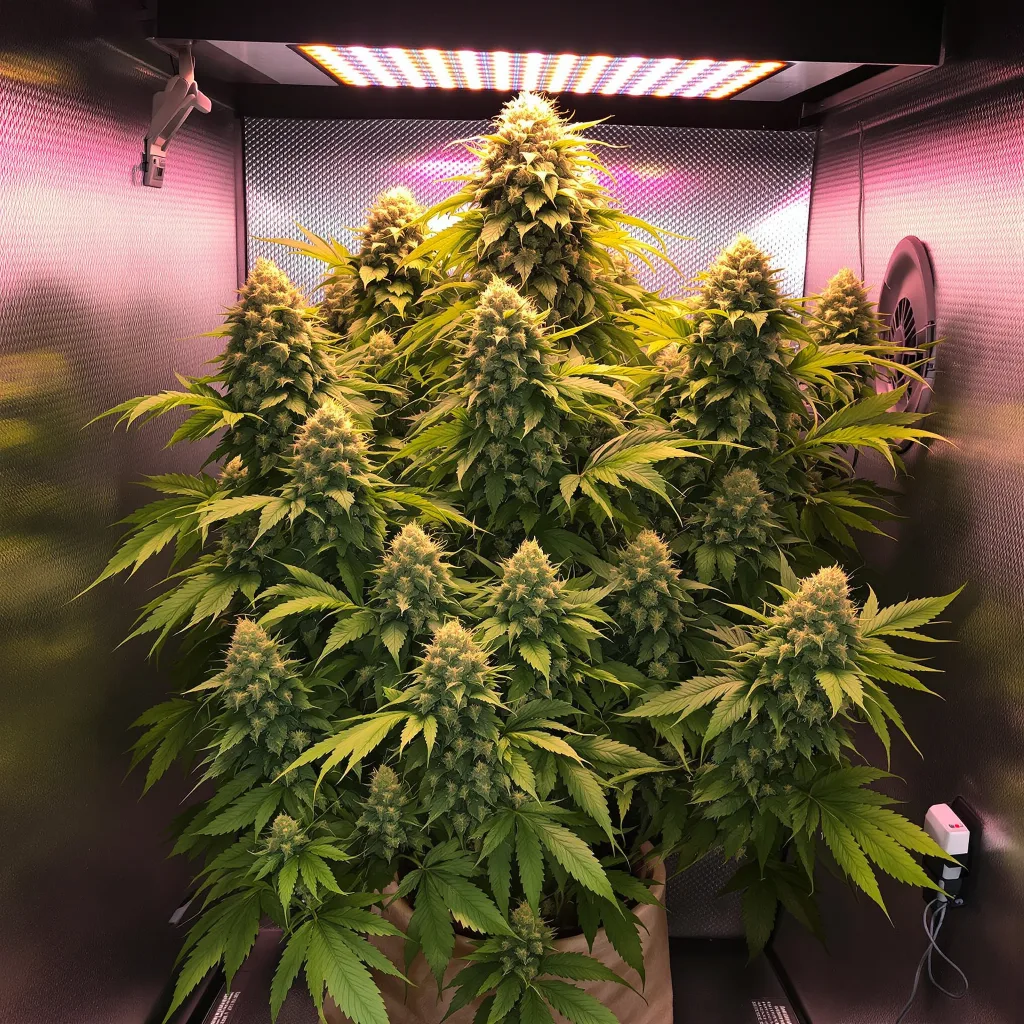 Golden Nugget cannabis plant in flowering stage — 60-100 cm autoflower