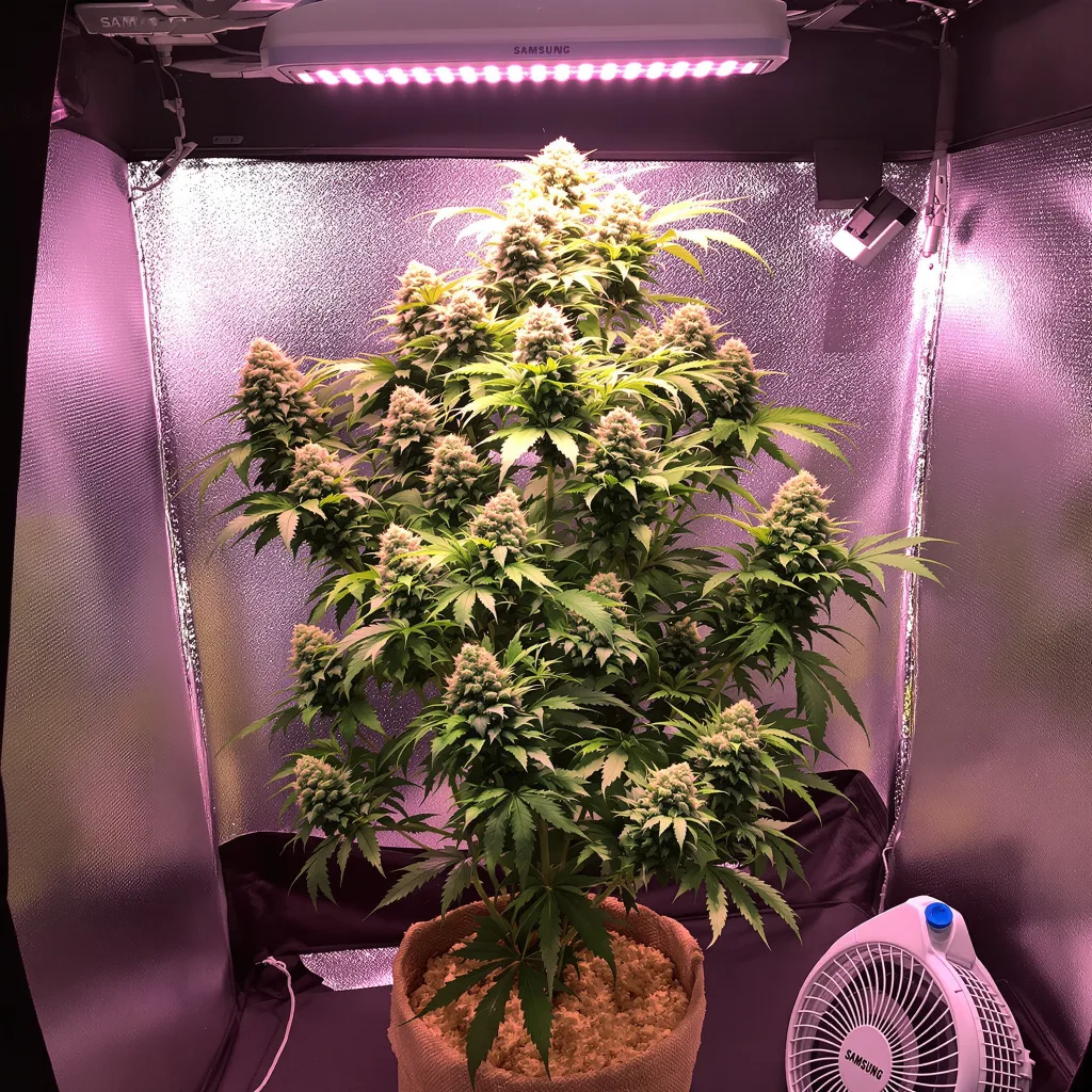 Golden Nugget cannabis plant in flowering stage — 180-220 cm feminised