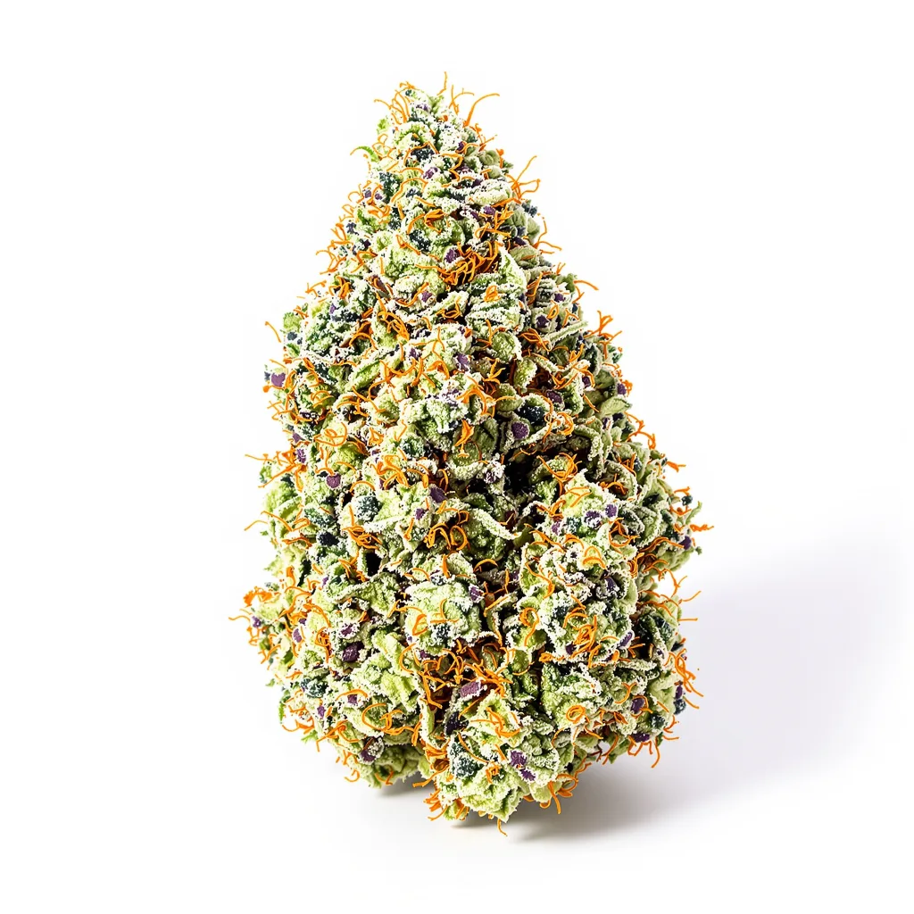 Gorilla Nut 49% indica / 51% sativa flower with visible trichomes