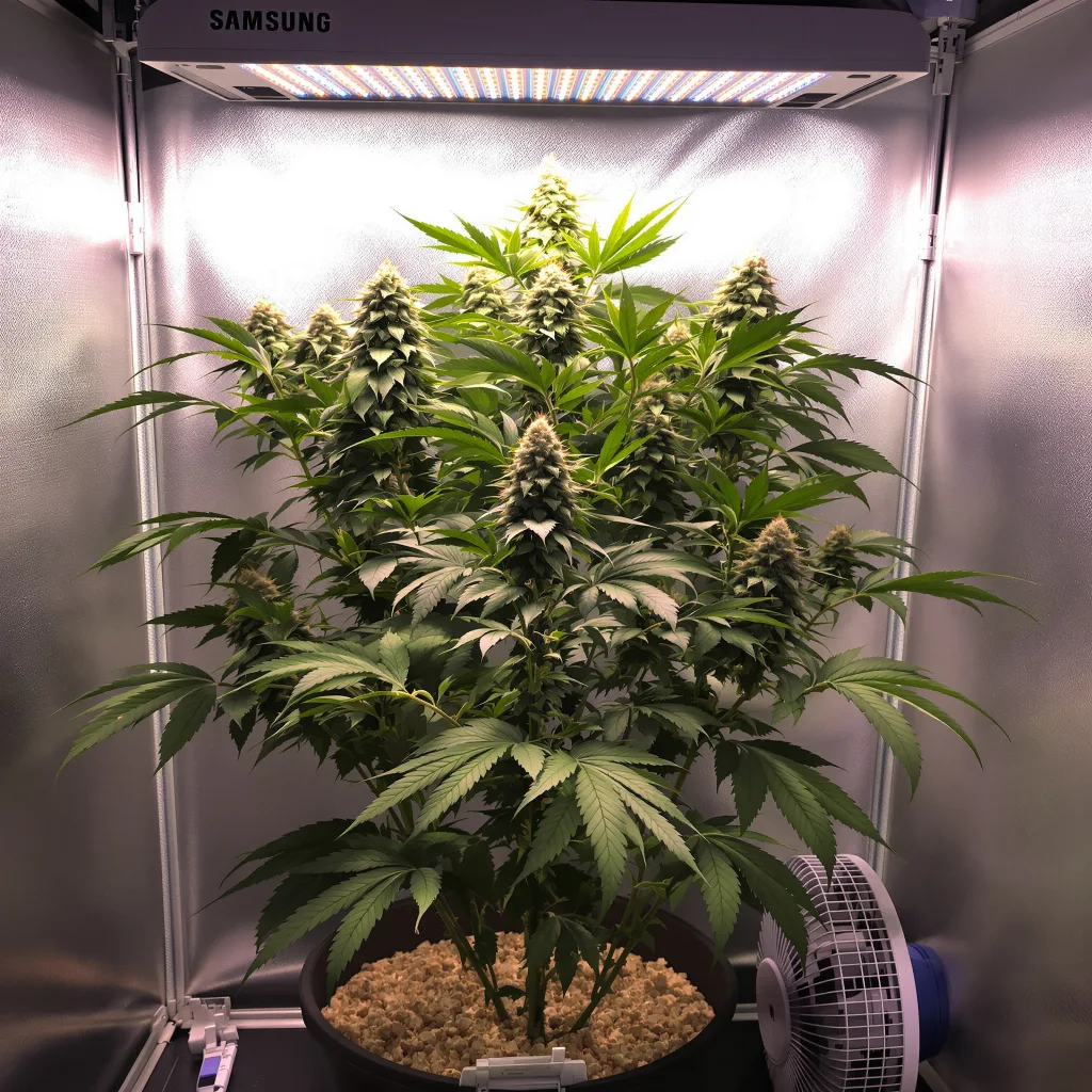 Grandmommy Purple cannabis plant in flowering stage — 90-130 cm feminised