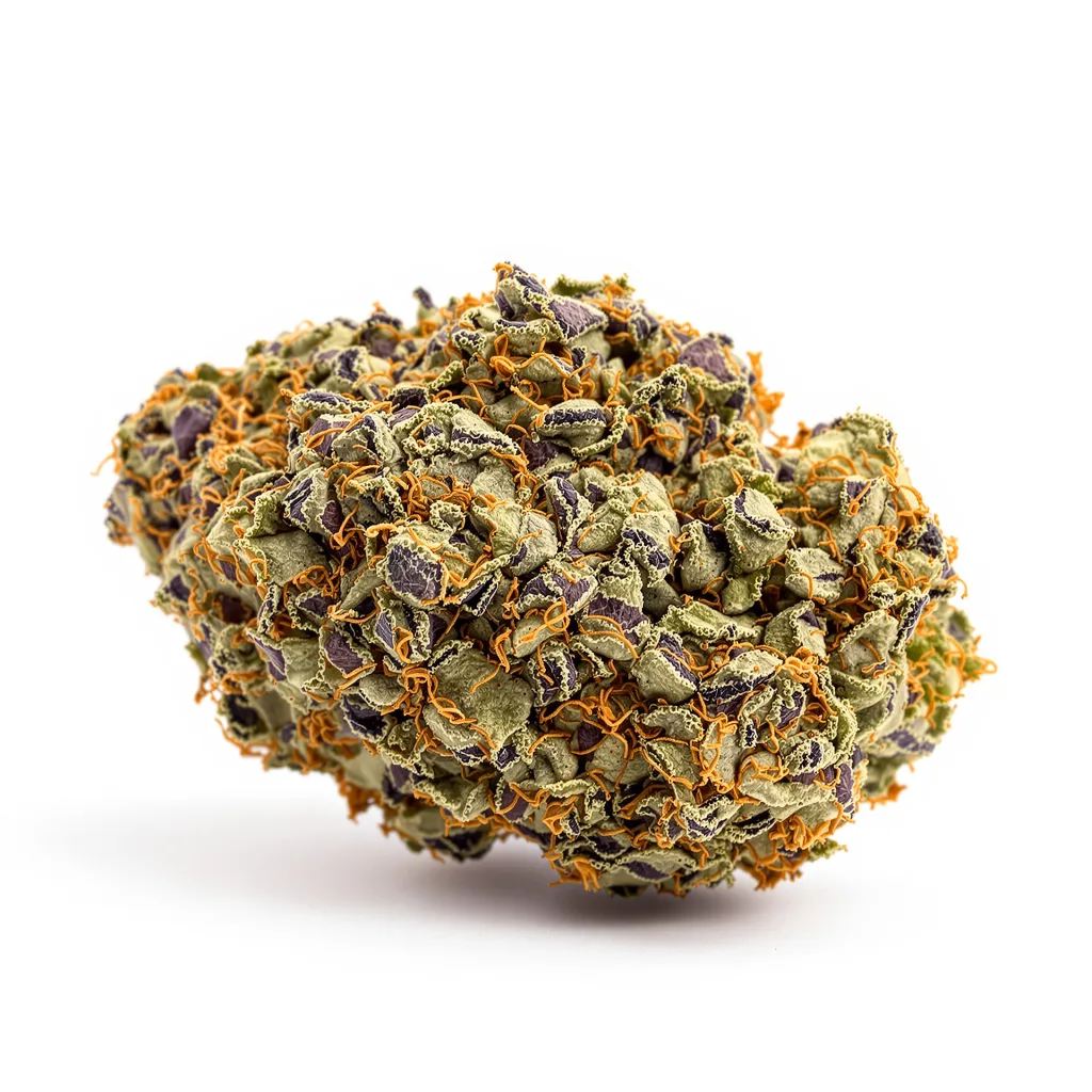 Grape Cookies 71% indica / 29% sativa flower with visible trichomes