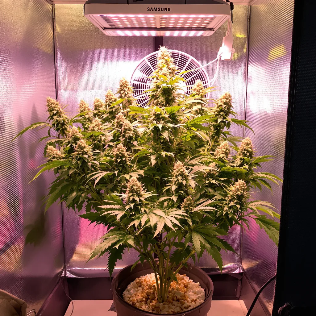 Grape God cannabis plant in flowering stage — 90-130 cm feminised