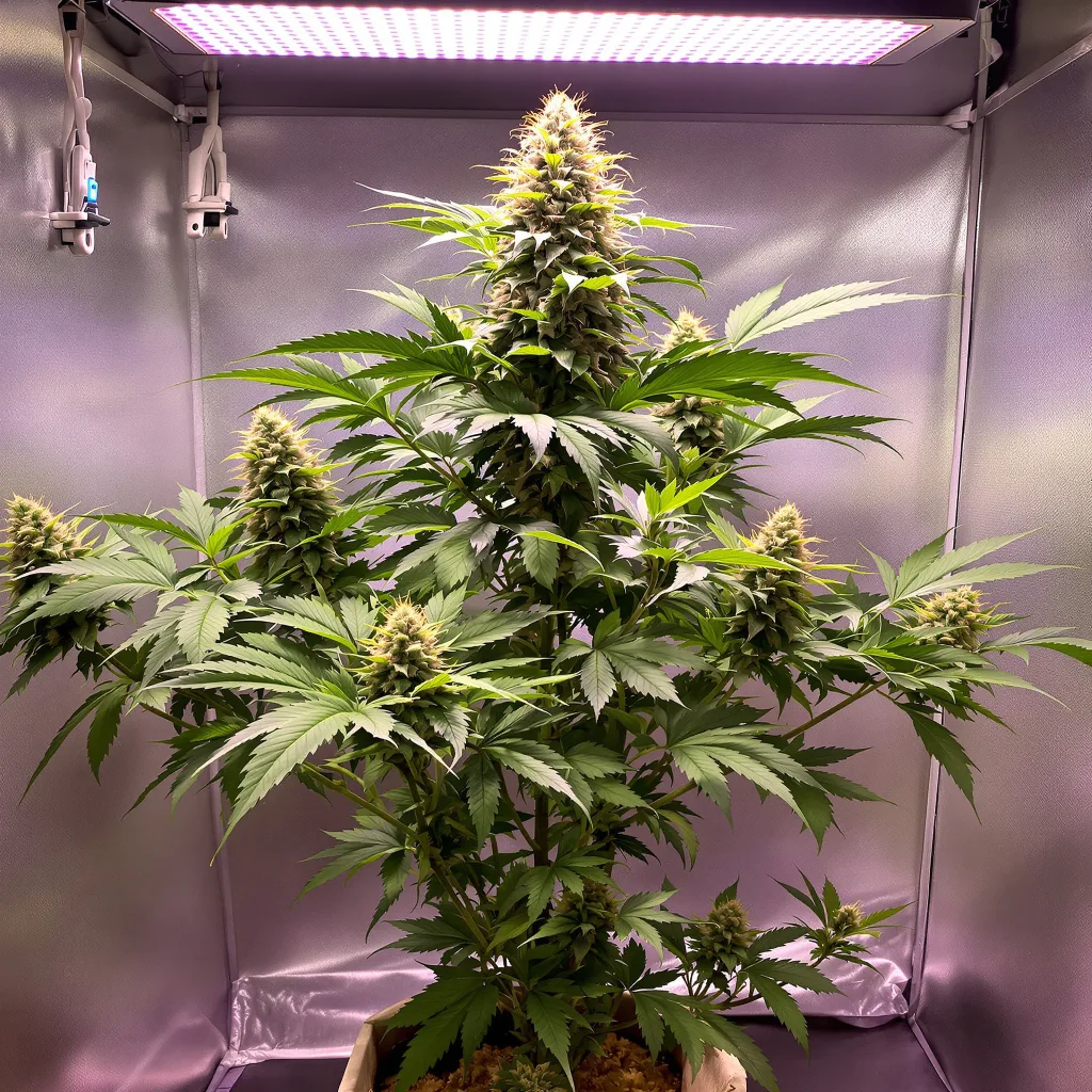 Grape Inferno cannabis plant in flowering stage — 60-100 cm autoflower