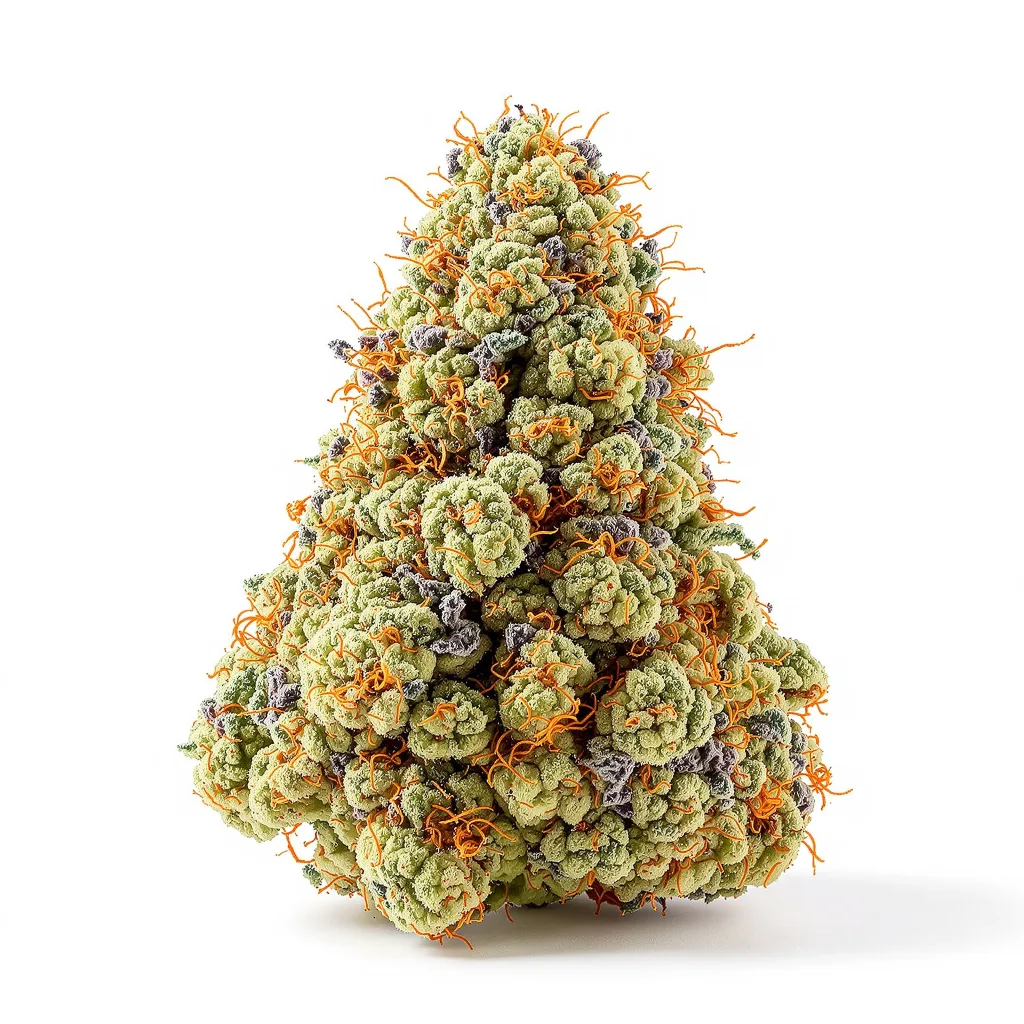 Grape Kush 40% indica / 60% sativa flower with visible trichomes