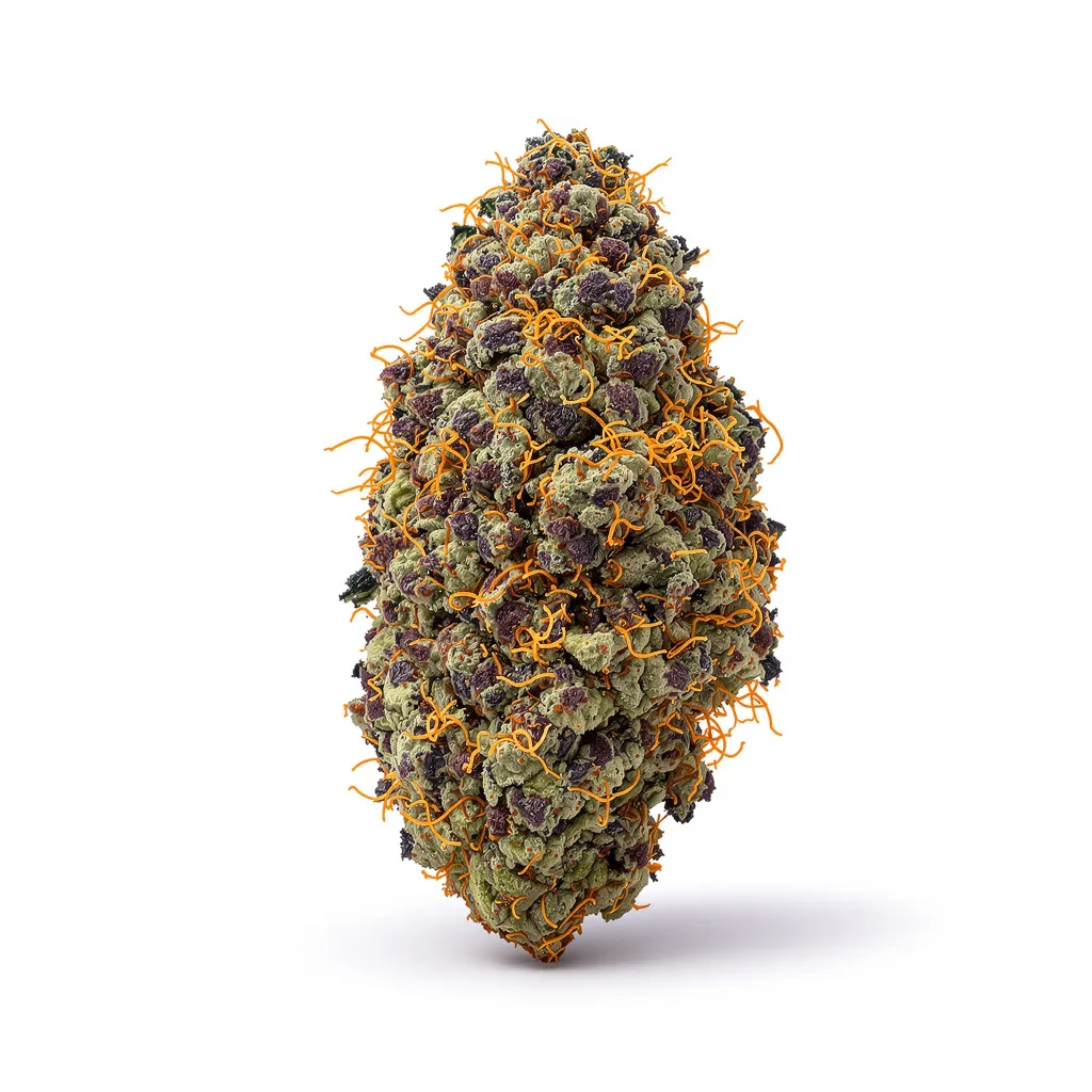 Grape Skunk 88% indica / 12% sativa flower with visible trichomes
