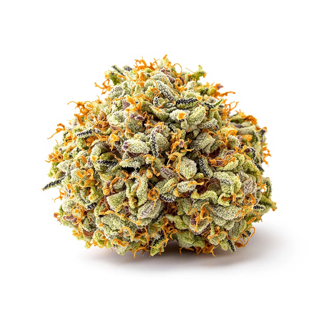 Grapefruit Diesel 60% indica / 40% sativa flower with visible trichomes