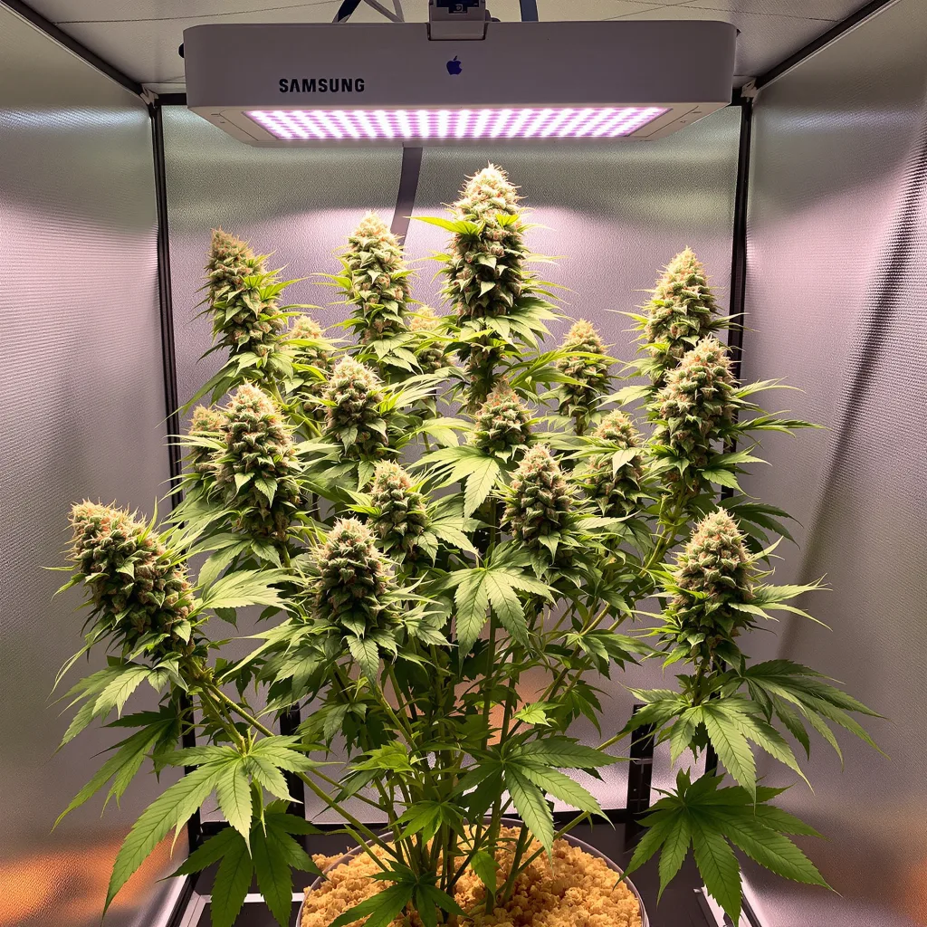 Grease Monkey cannabis plant in flowering stage — 150 cm feminised