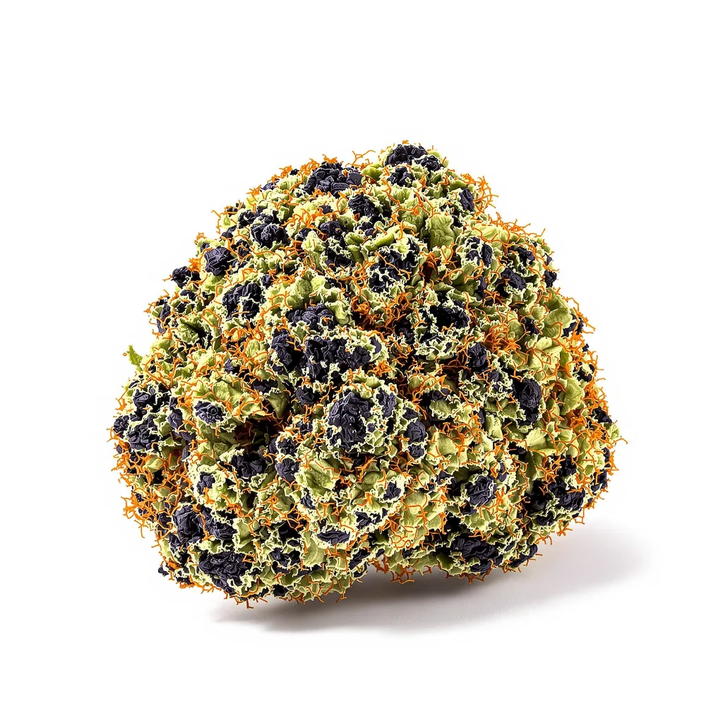 Great White Shark 78% indica / 22% sativa flower with visible trichomes