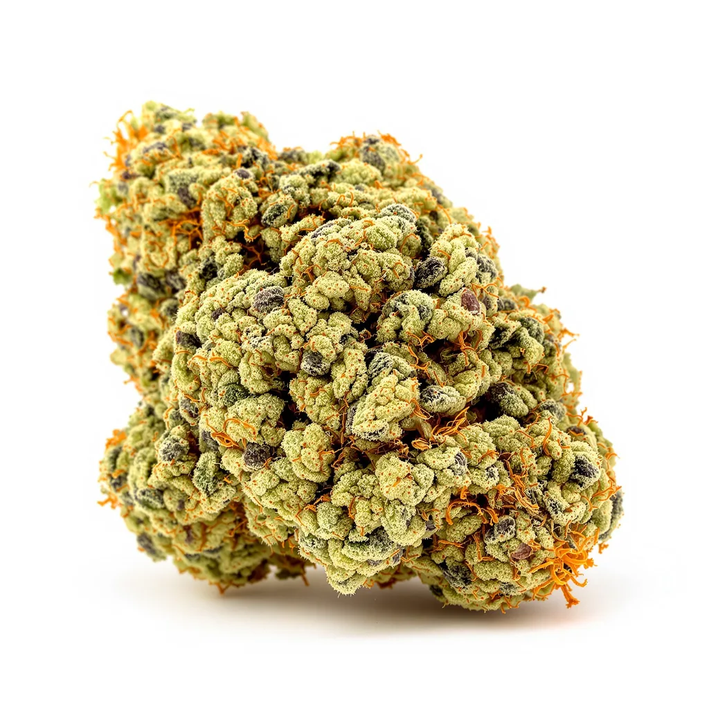Green Dream 18% indica / 82% sativa flower with visible trichomes