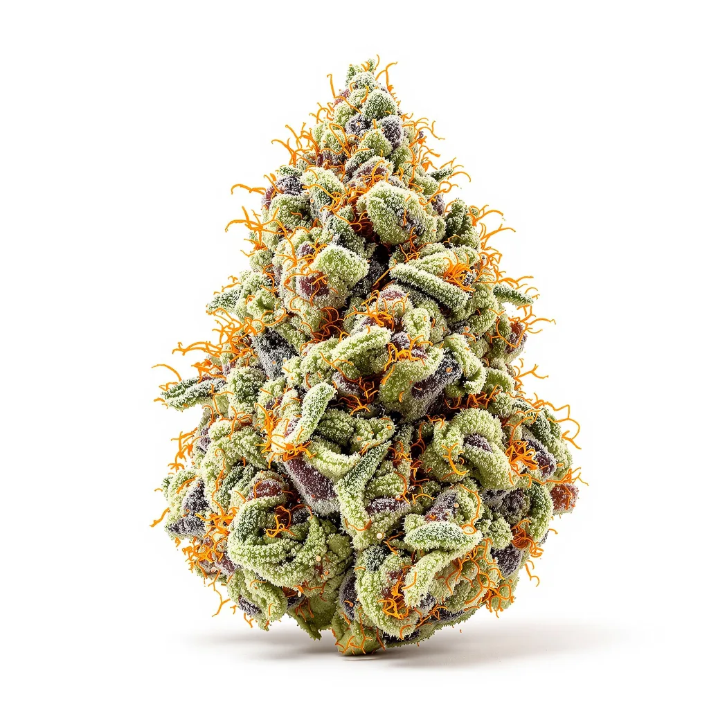 Green Line OG 63% indica / 37% sativa flower with visible trichomes