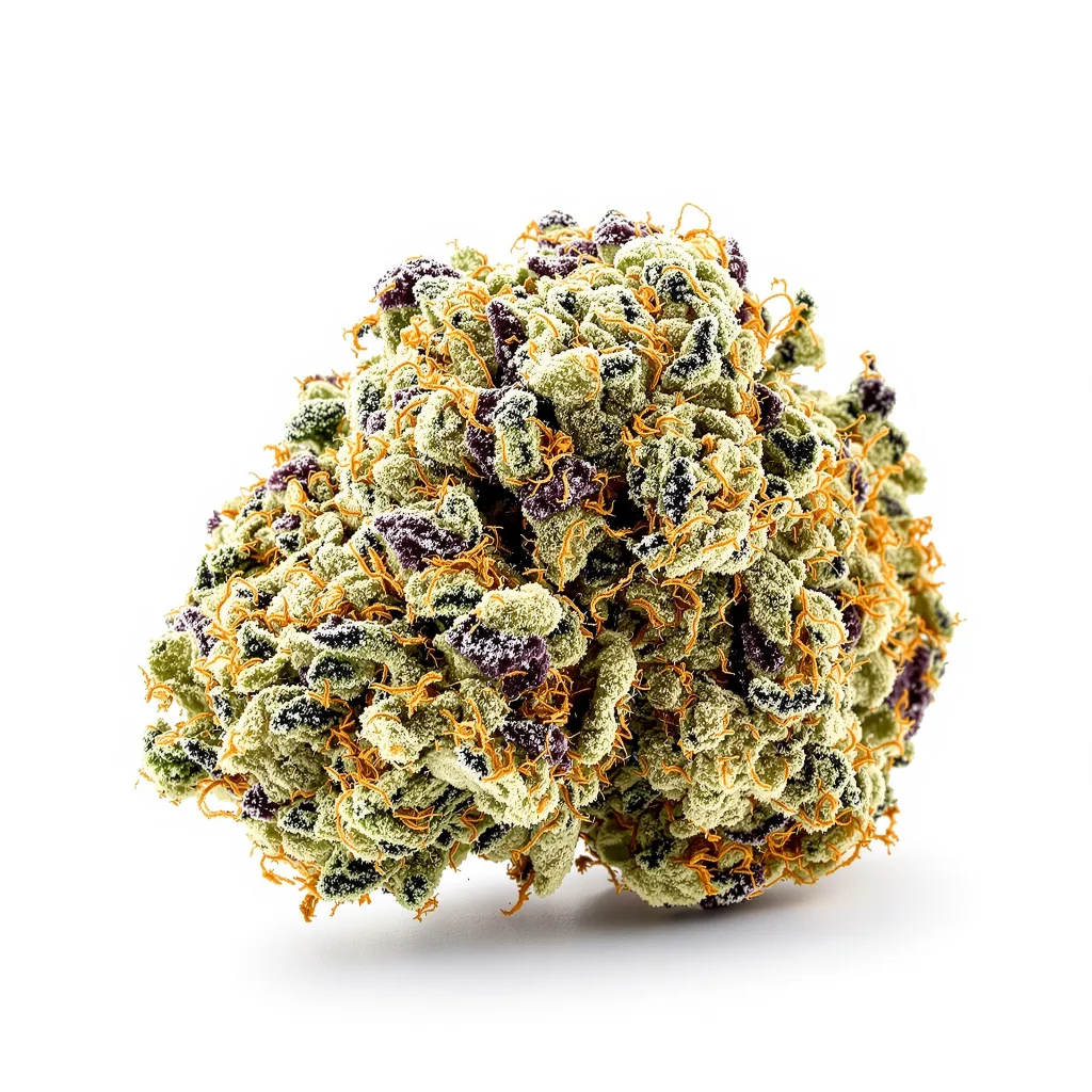 Green Line OG 63% indica / 37% sativa flower with visible trichomes