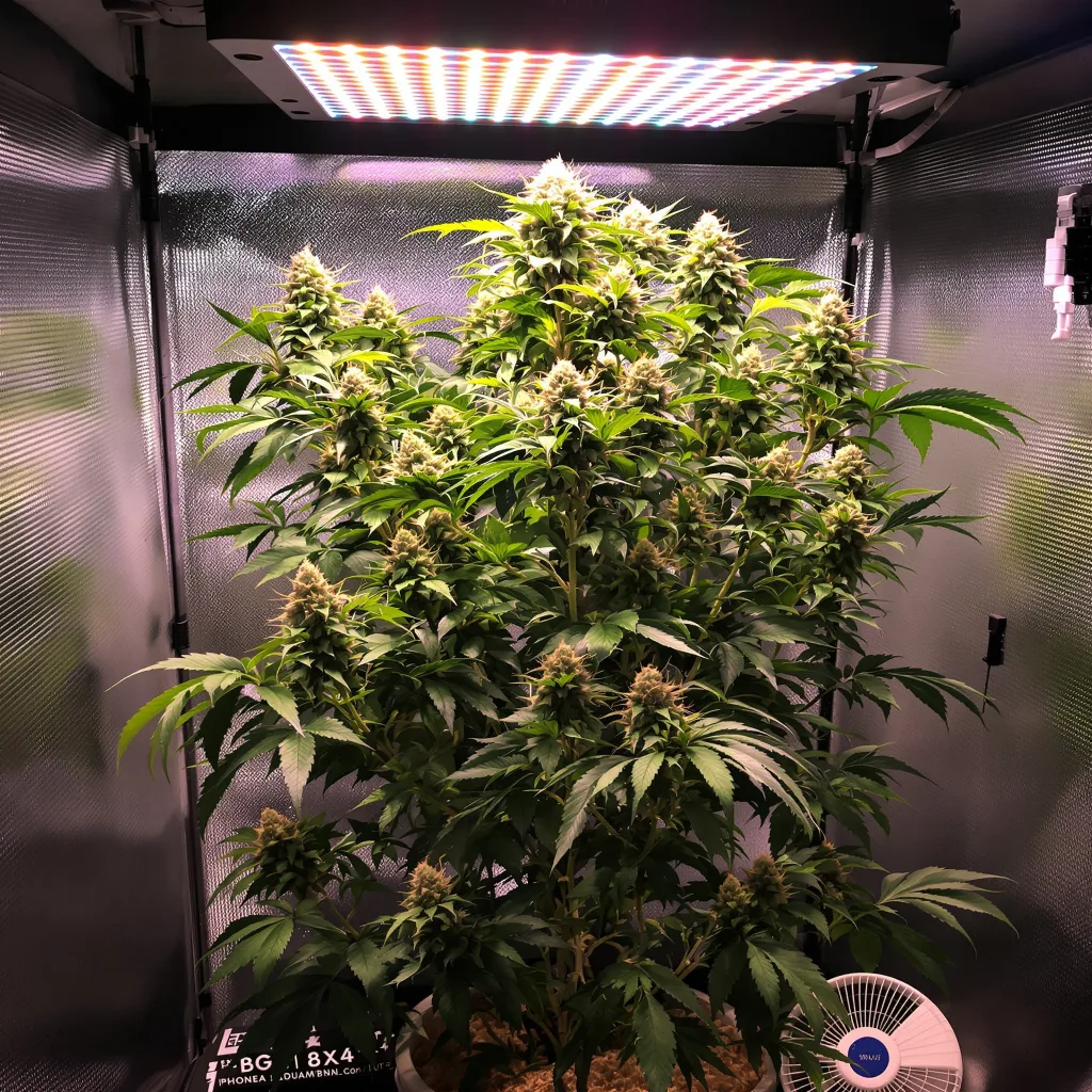 Green Queen cannabis plant in flowering stage — 60-100 cm autoflower