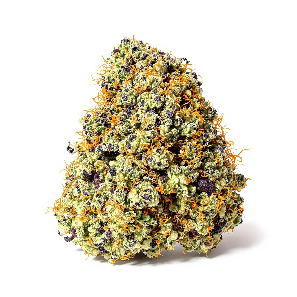 Green Ribbon 78% indica / 22% sativa flower with visible trichomes