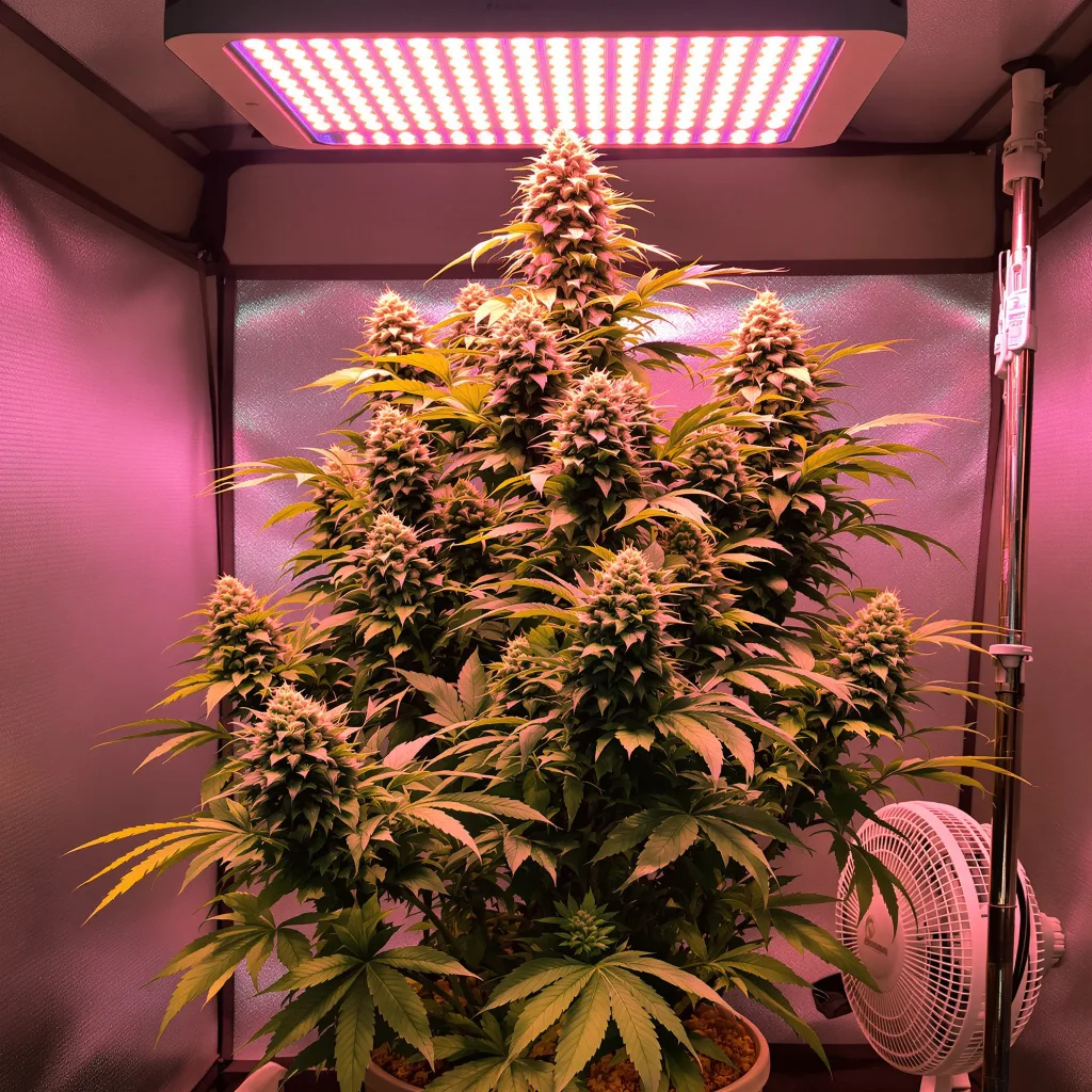 Han Burger cannabis plant in flowering stage — 120-180 cm feminised
