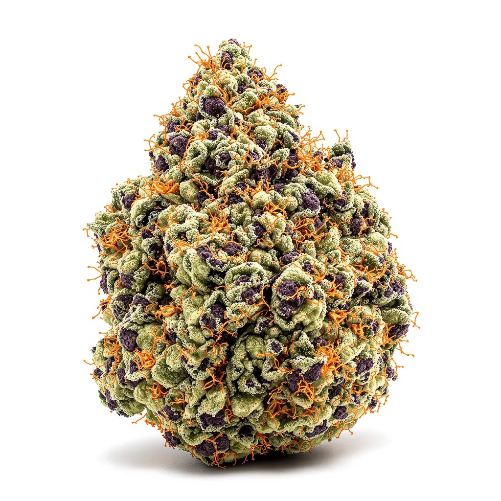 Haze XL 67% indica / 33% sativa flower with visible trichomes