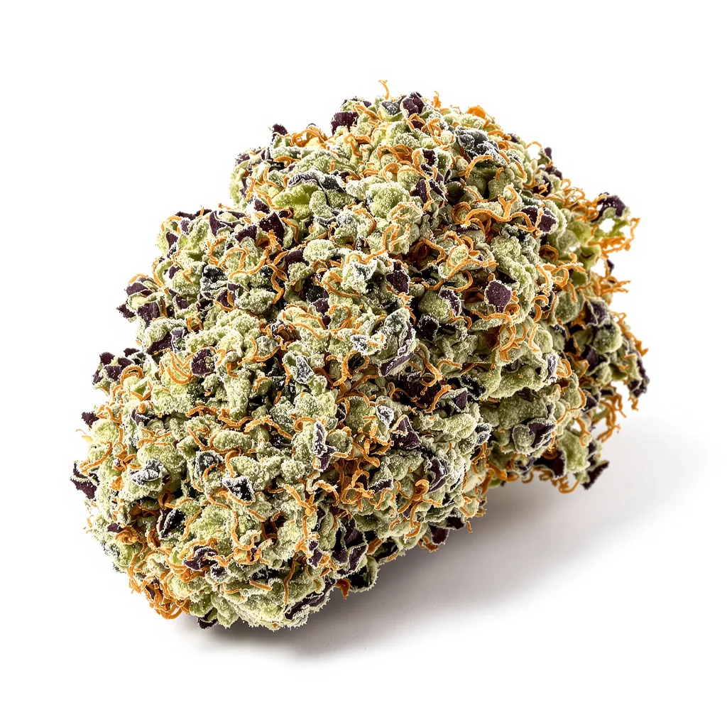 Headband 60% indica / 40% sativa flower with visible trichomes