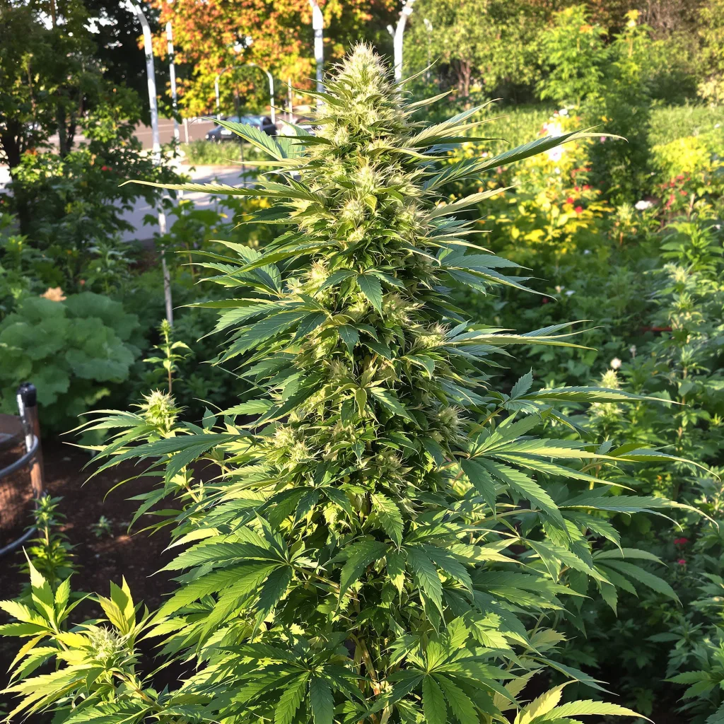 Heavy Duty Fruity 60% indica / 50% sativa flower with visible trichomes