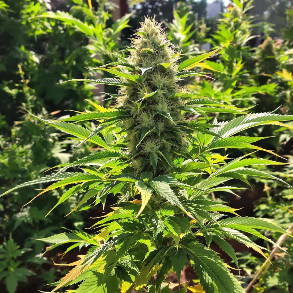 Hindu Skunk 70% indica / 30% sativa flower with visible trichomes