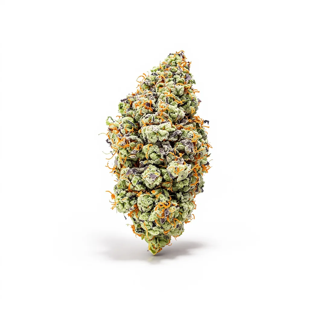 Hippie Crippler 50% indica / 50% sativa flower with visible trichomes