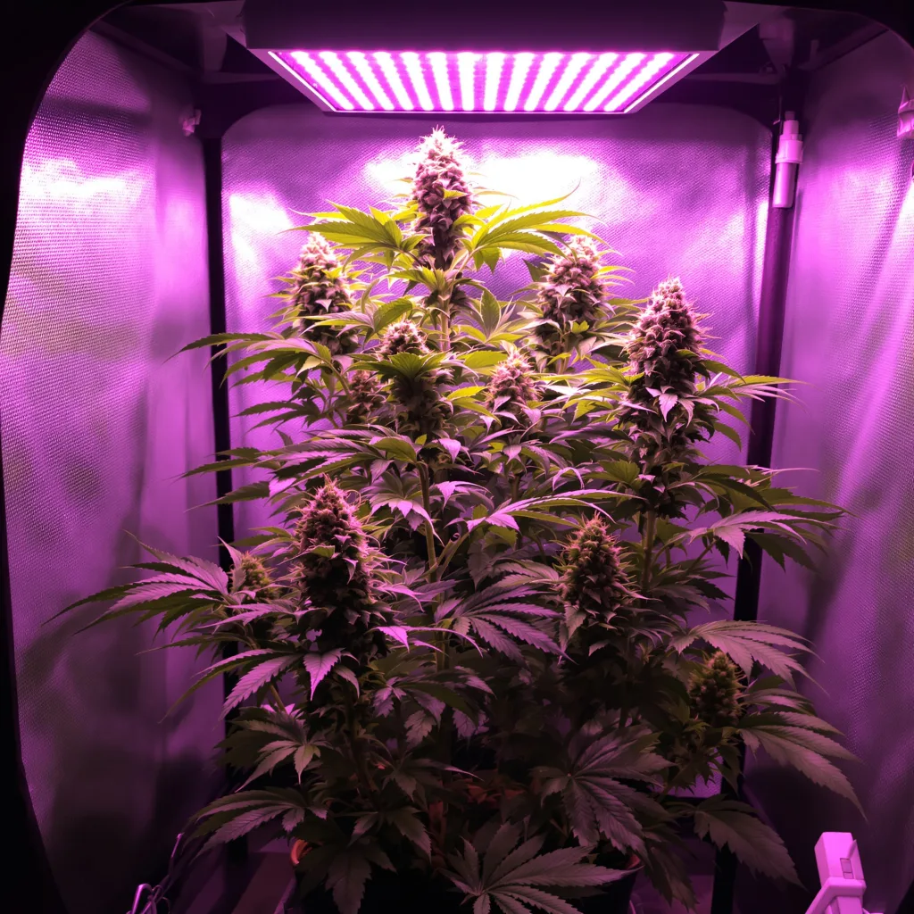 Honey Banana cannabis plant in flowering stage — around 120 cm feminised