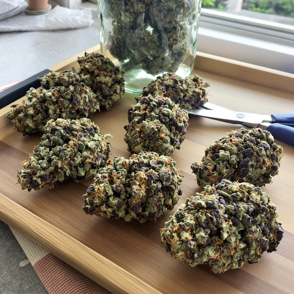 Humboldt Headband 88% indica / 12% sativa flower with visible trichomes