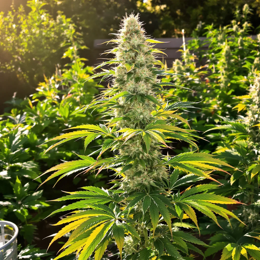 Ice Cream 60% indica / 40% sativa flower with visible trichomes