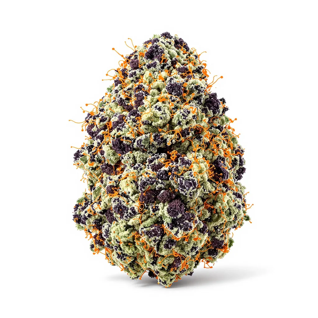 Ice 87% indica / 13% sativa flower with visible trichomes