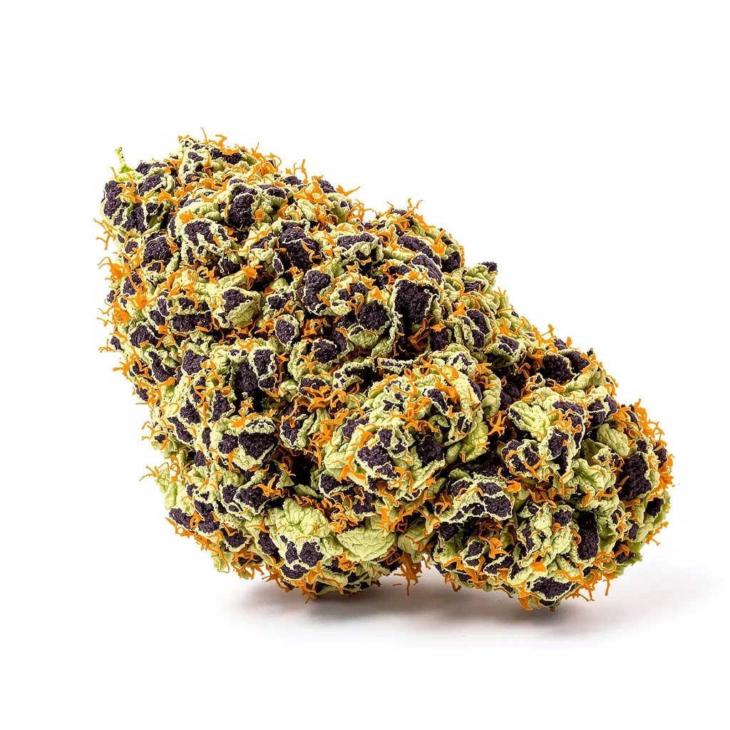 Illuminati OG 80% indica / 20% sativa flower with visible trichomes