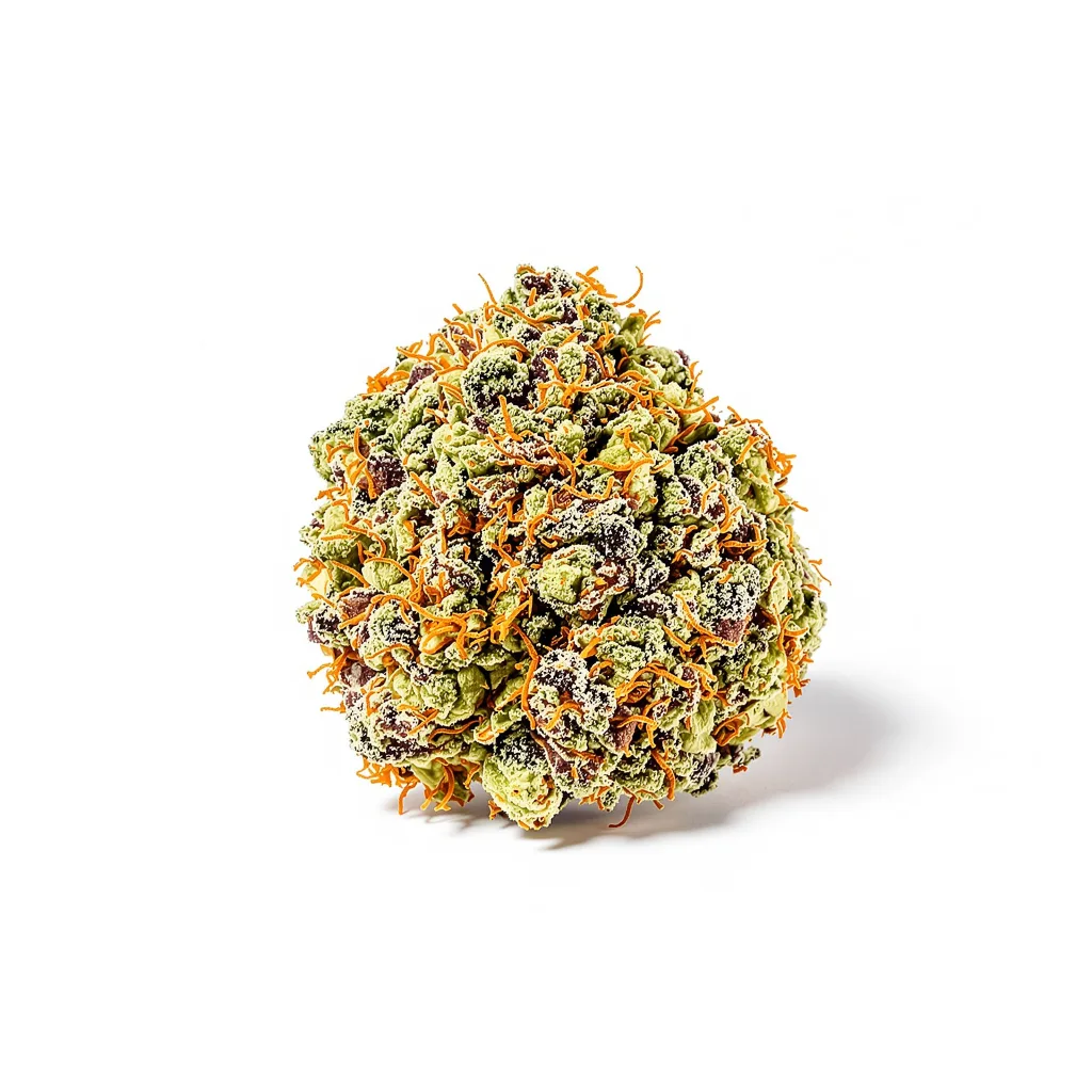 Incredible Bulk 39% indica / 61% sativa flower with visible trichomes