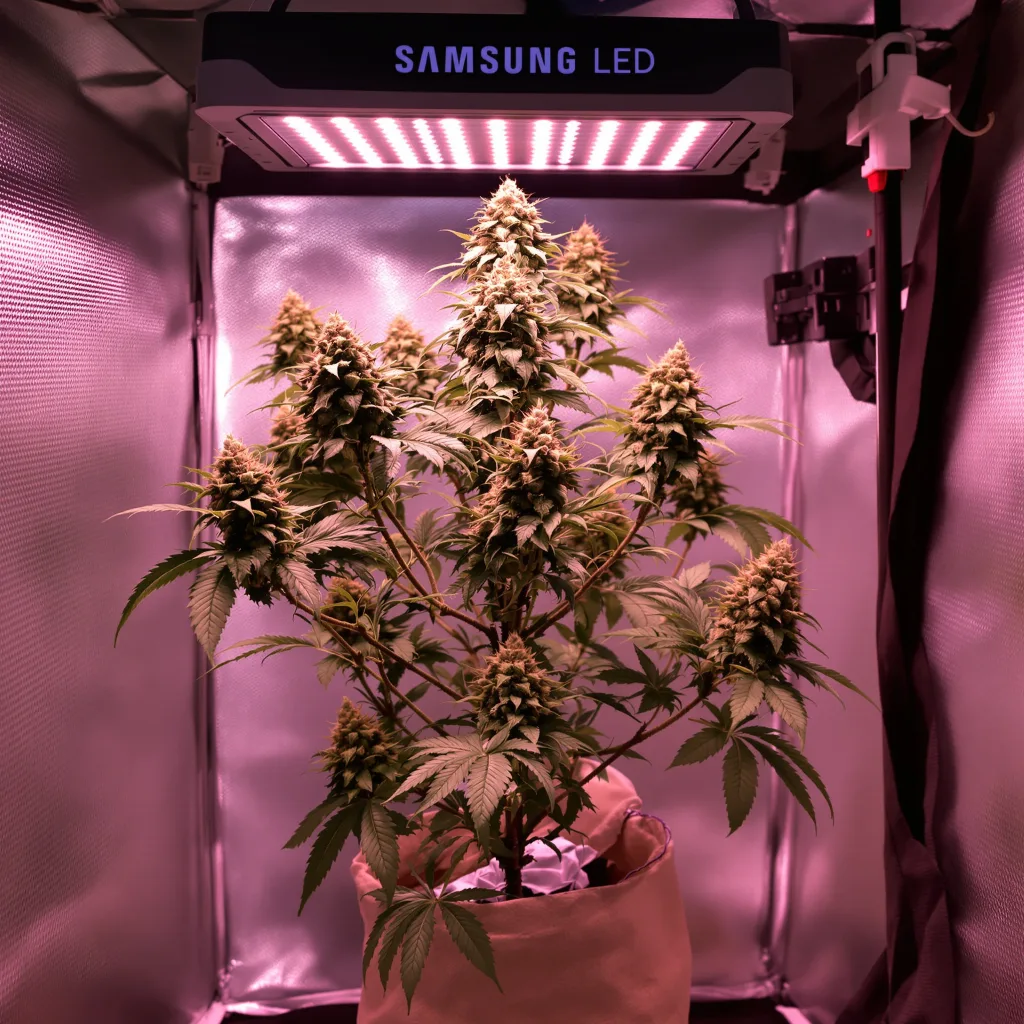 Iron Triangle cannabis plant in flowering stage — about 180 cm (185 cm) feminised