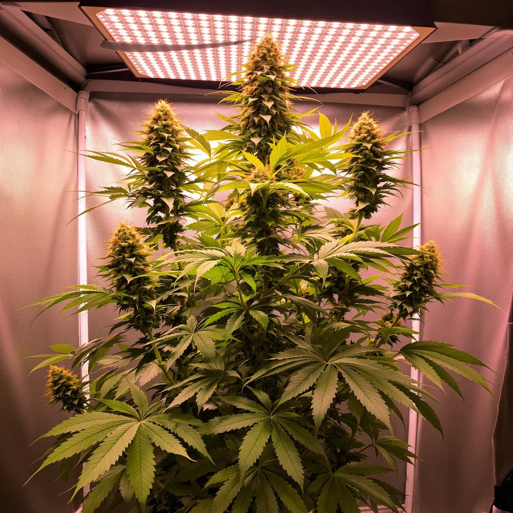 Island Sweet Skunk cannabis plant in flowering stage — 150-200 cm feminised