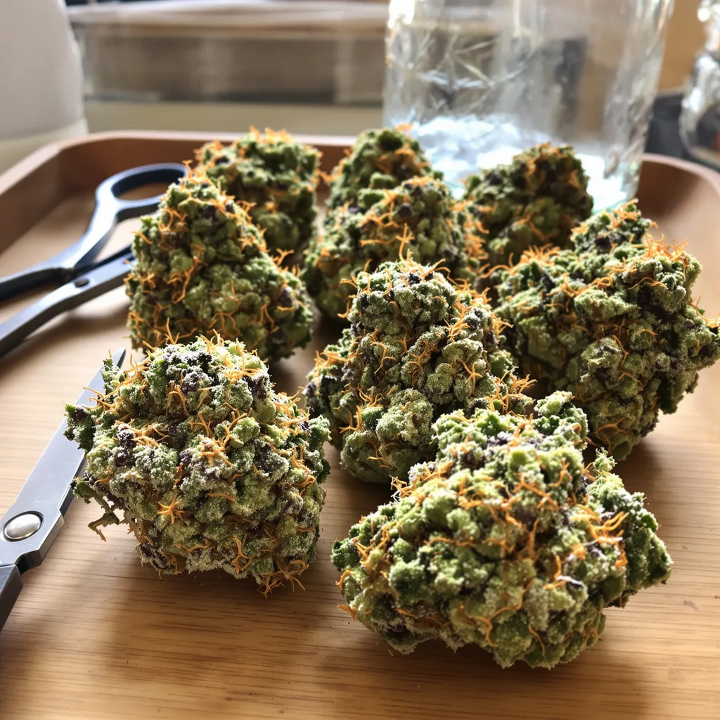 Jack Frost 50% indica / 50% sativa flower with visible trichomes