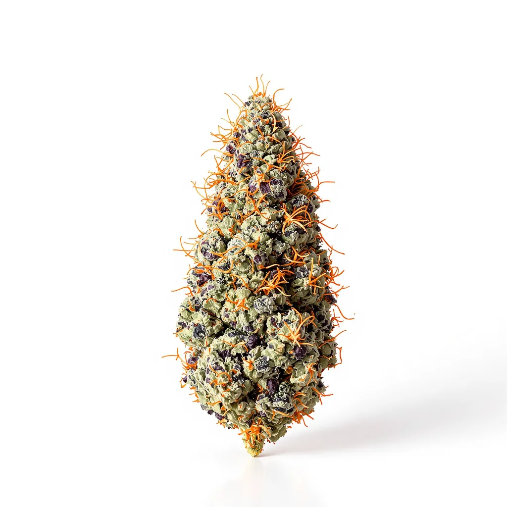 Jager 70% indica / 20% sativa flower with visible trichomes