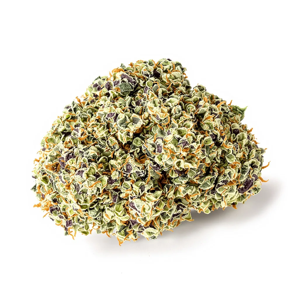 Jean Guy 40% indica / 60% sativa flower with visible trichomes