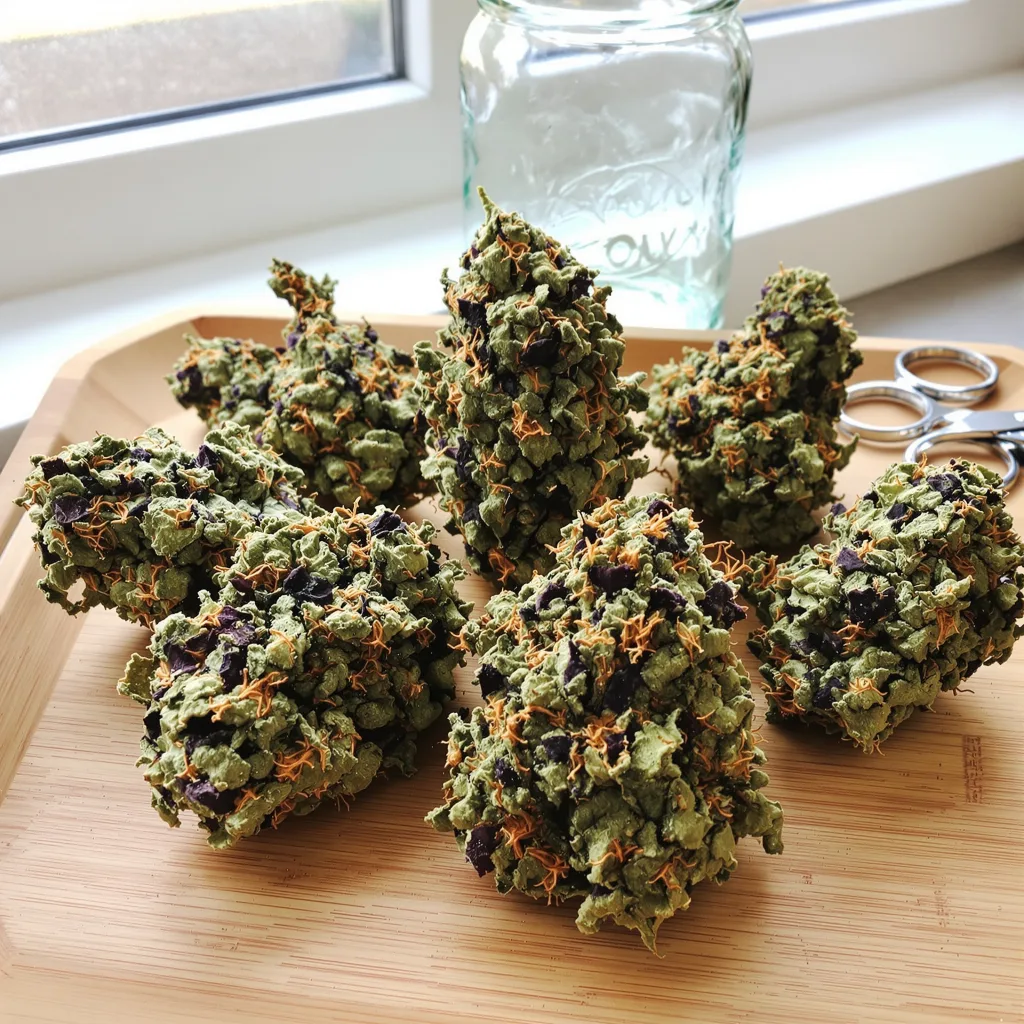 Jedi Cookies 72% indica / 28% sativa flower with visible trichomes