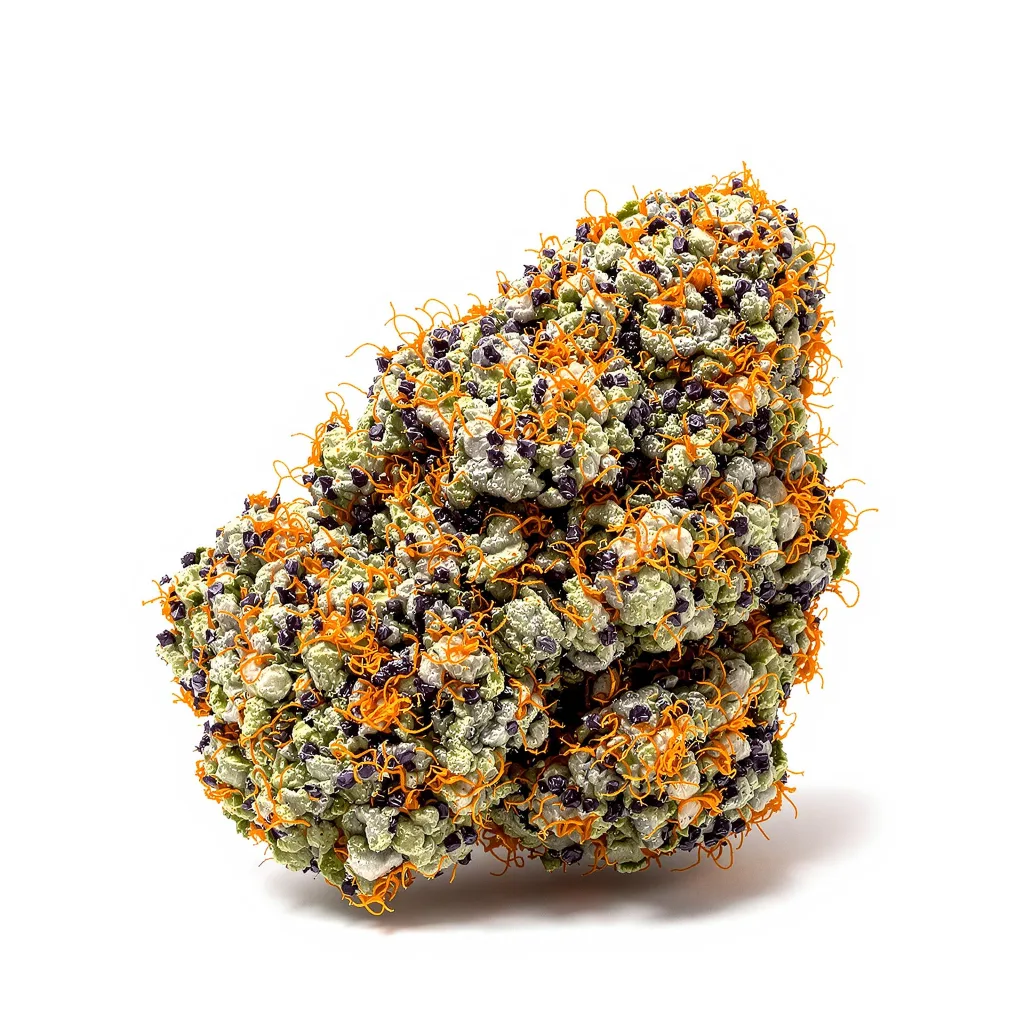 Jedi Cookies 72% indica / 28% sativa flower with visible trichomes