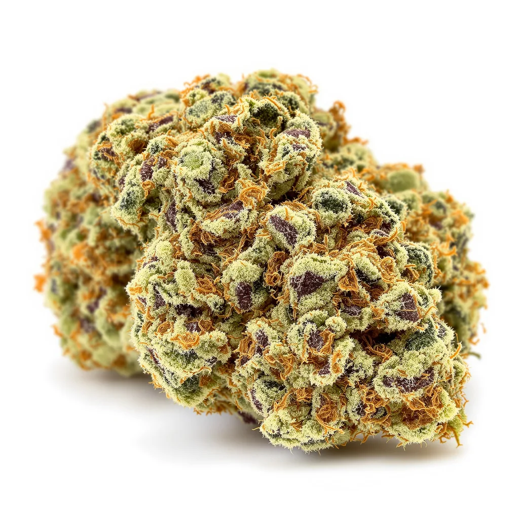 JGR 63% indica / 37% sativa flower with visible trichomes