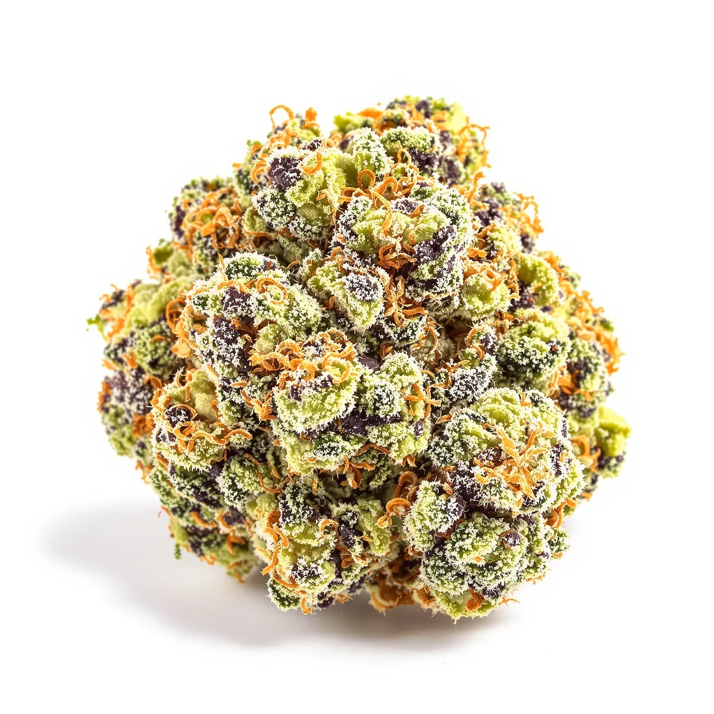 Juicy Fruit 40% indica / 60% sativa flower with visible trichomes