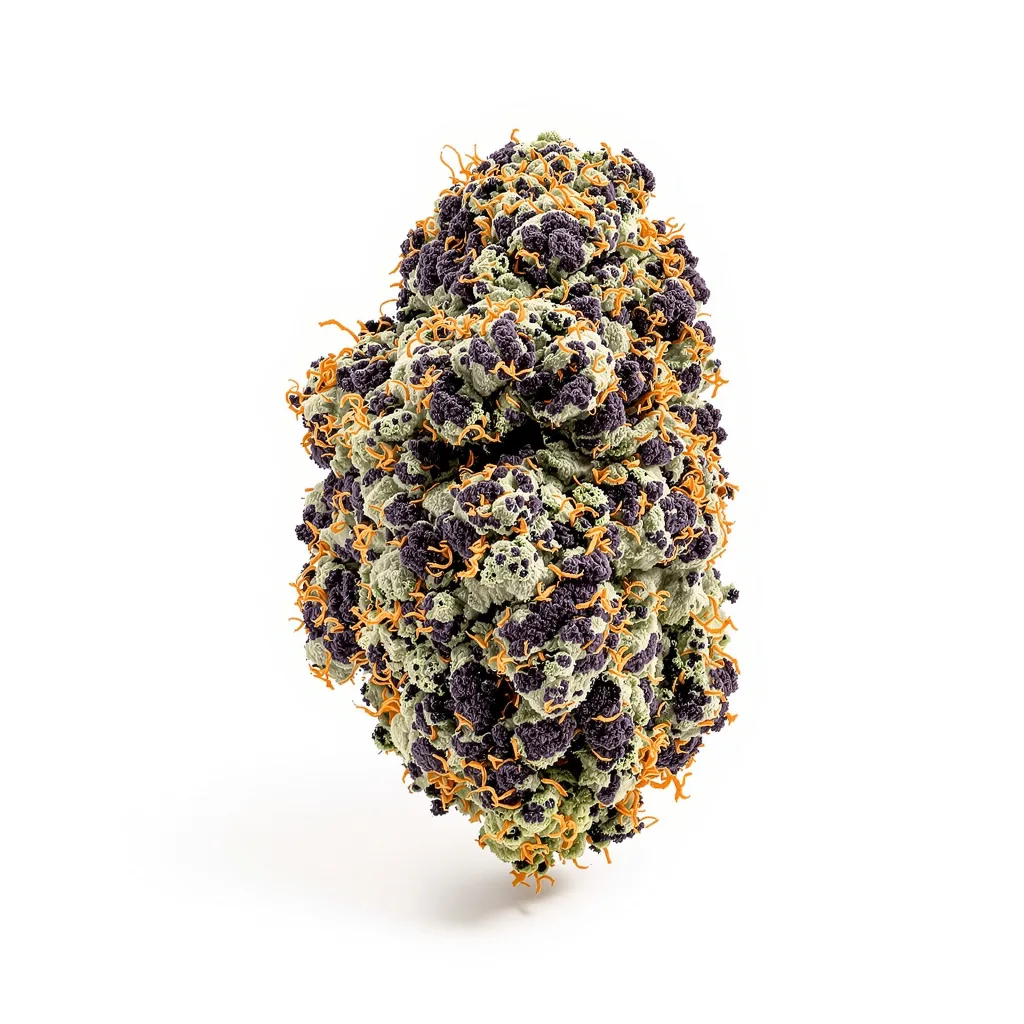 Jupiter OG 75% indica / 25% sativa flower with visible trichomes