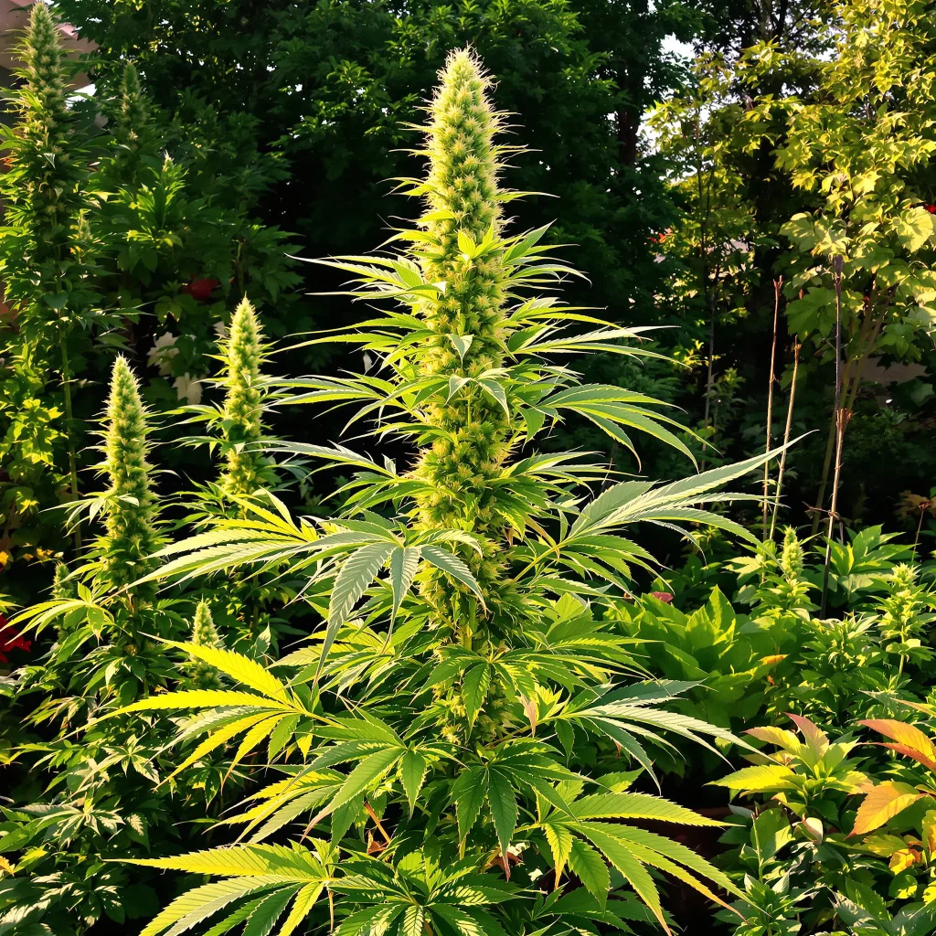 Kali Dog 17% indica / 83% sativa flower with visible trichomes