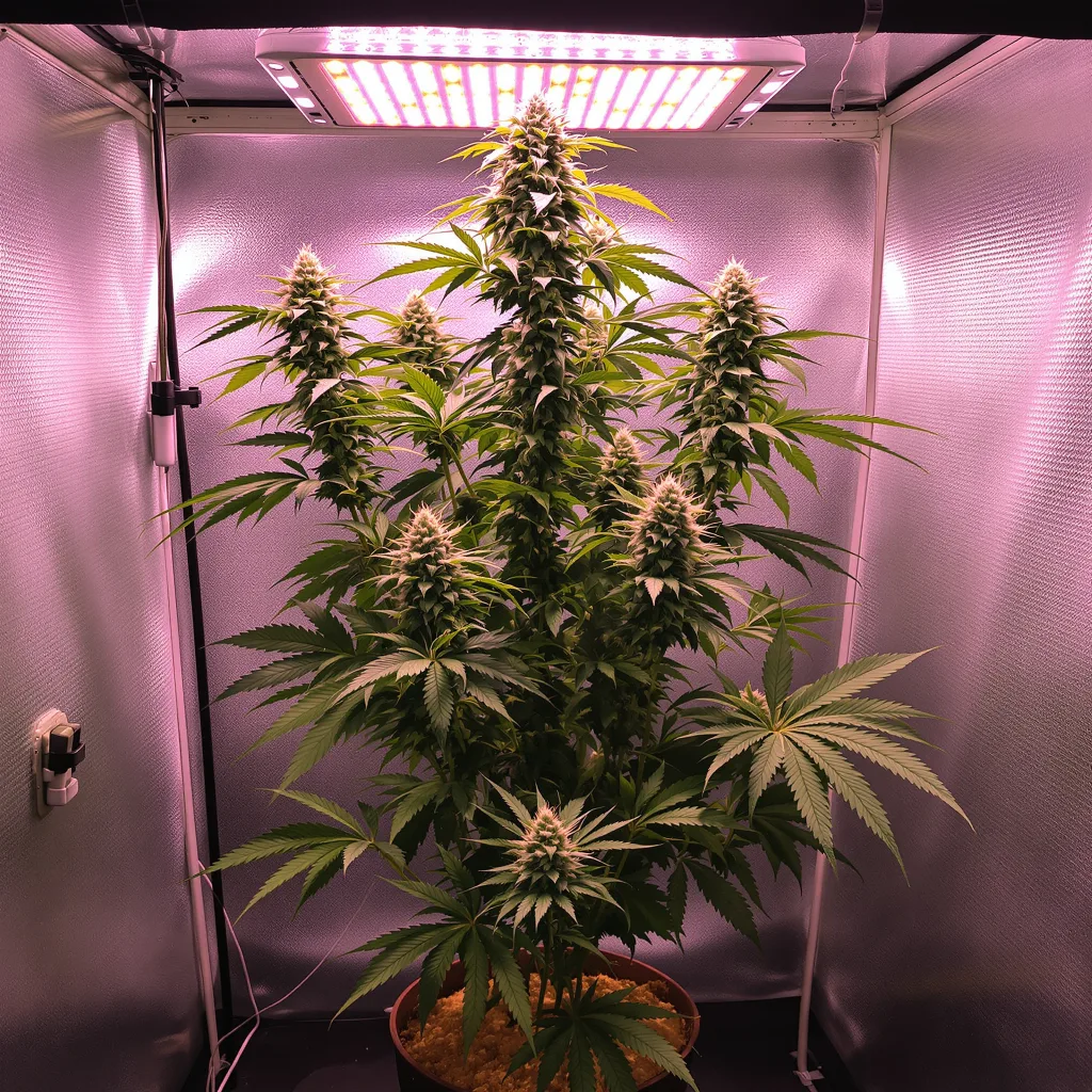 KC 33 cannabis plant in flowering stage — approx 100 cm feminised