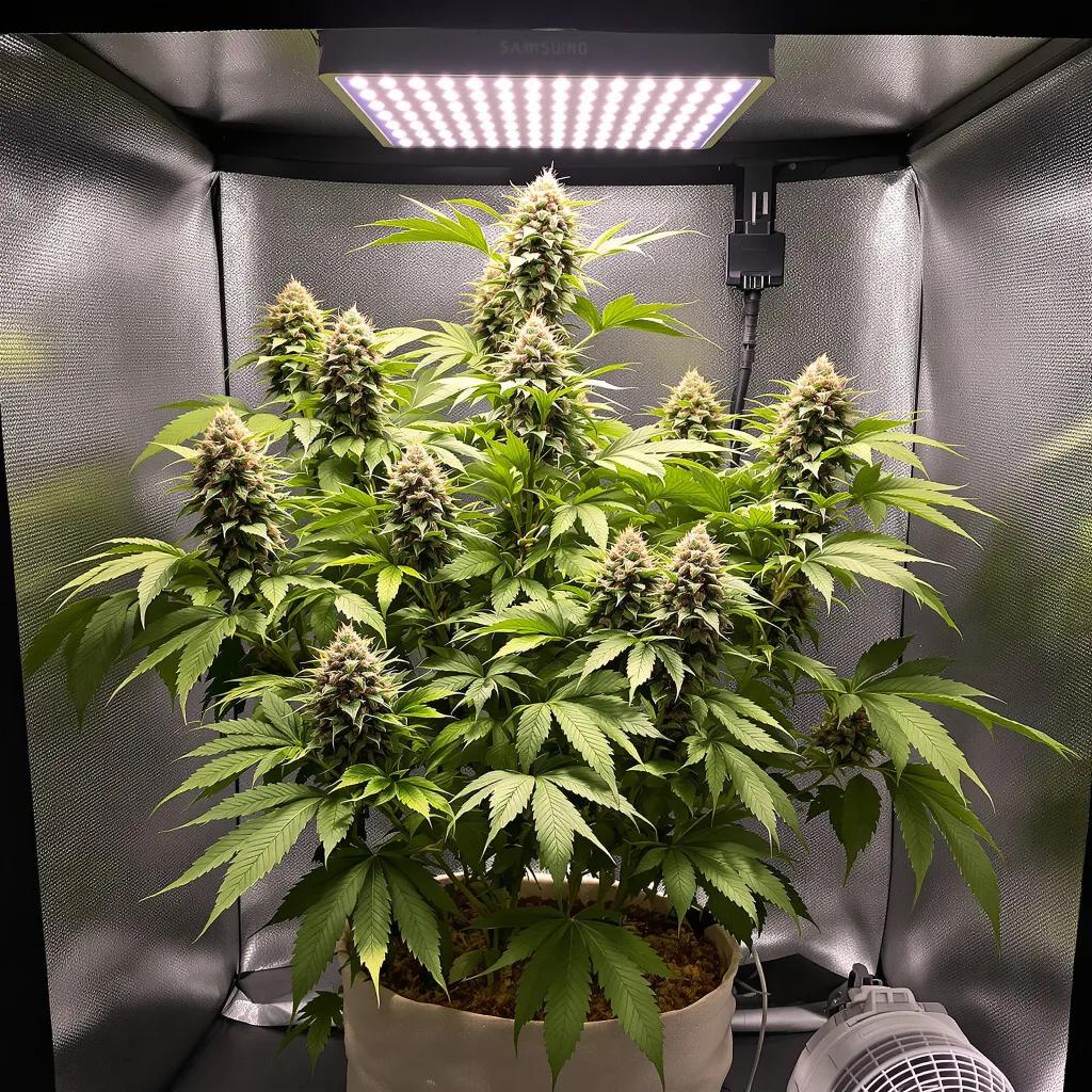 Khalifa Kush cannabis plant in flowering stage — 90-130 cm feminised