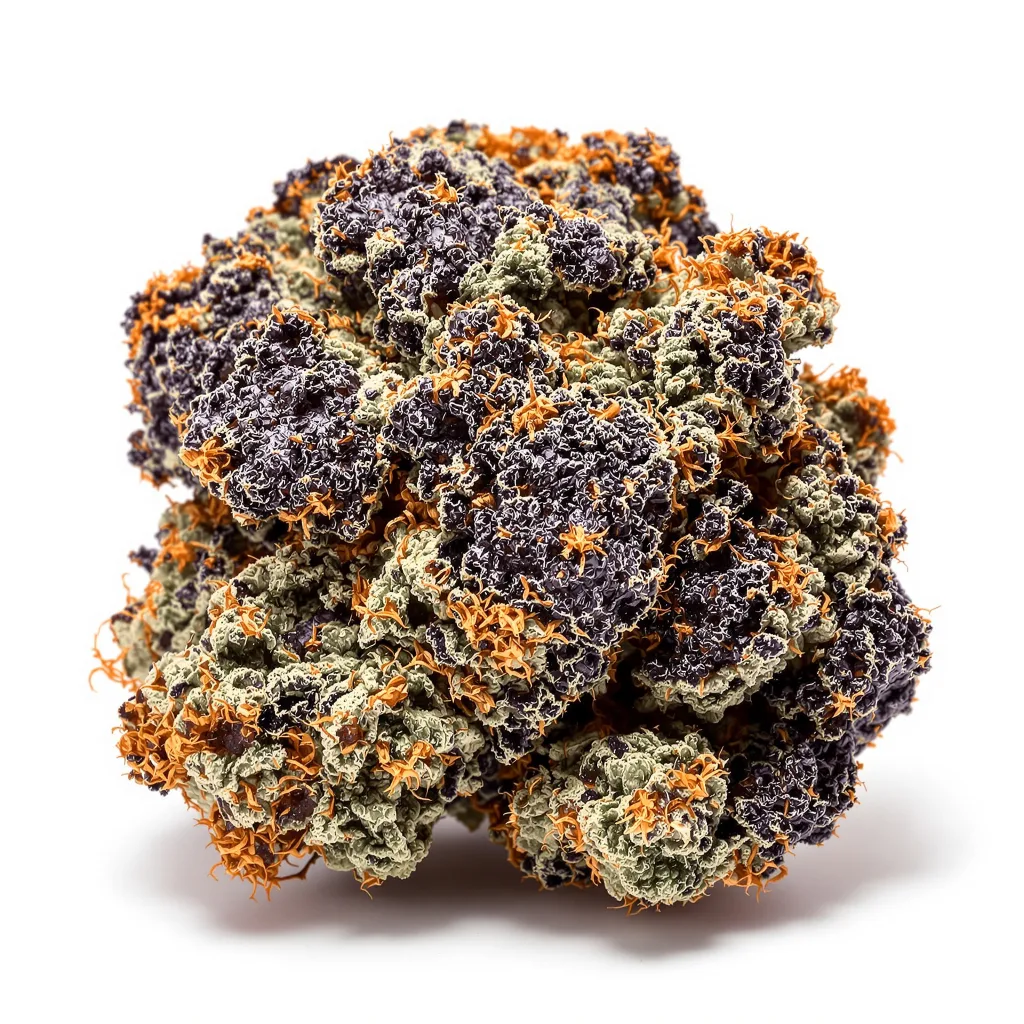 Khufu 74% indica / 26% sativa flower with visible trichomes