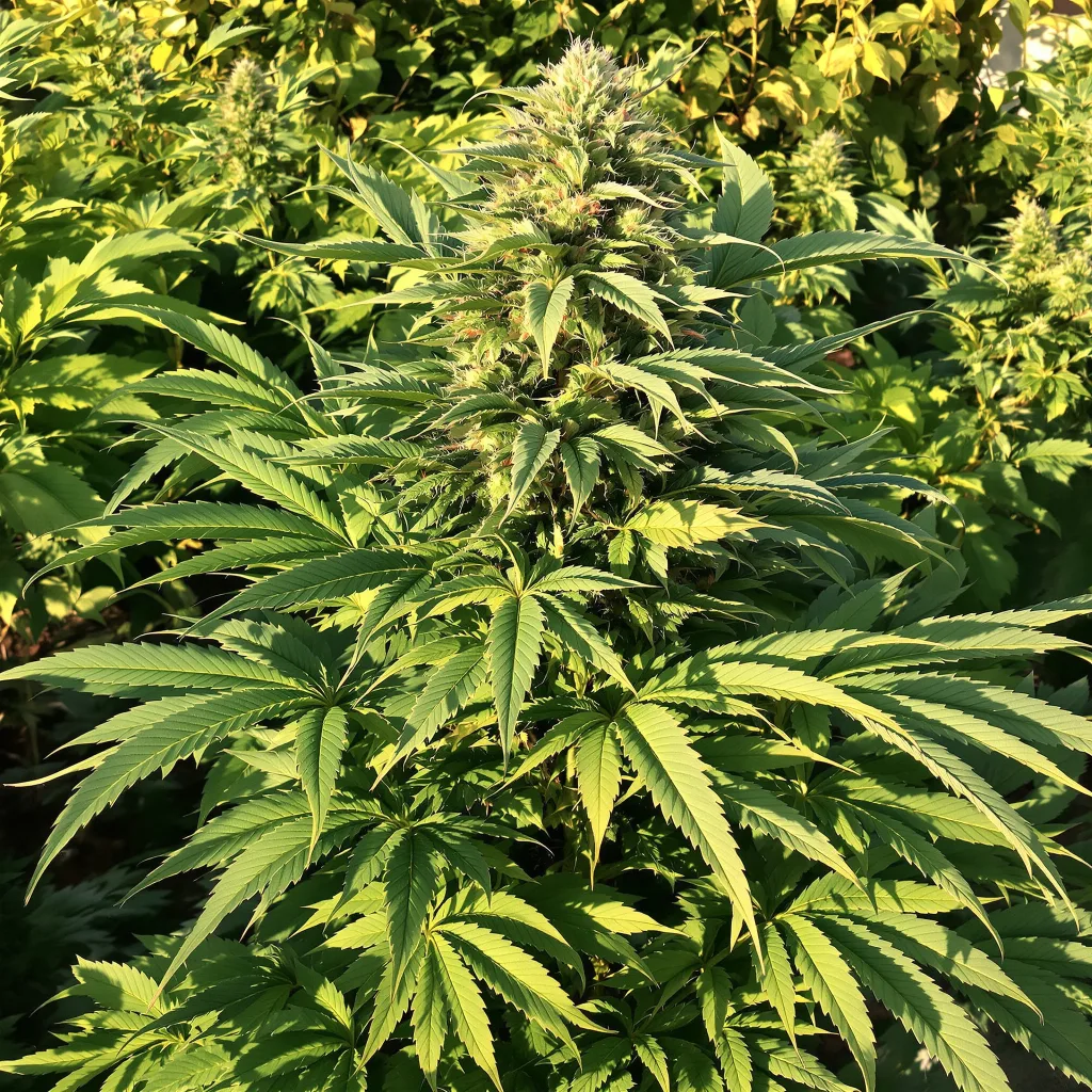 Kid N’ Kookies 68% indica / 32% sativa flower with visible trichomes