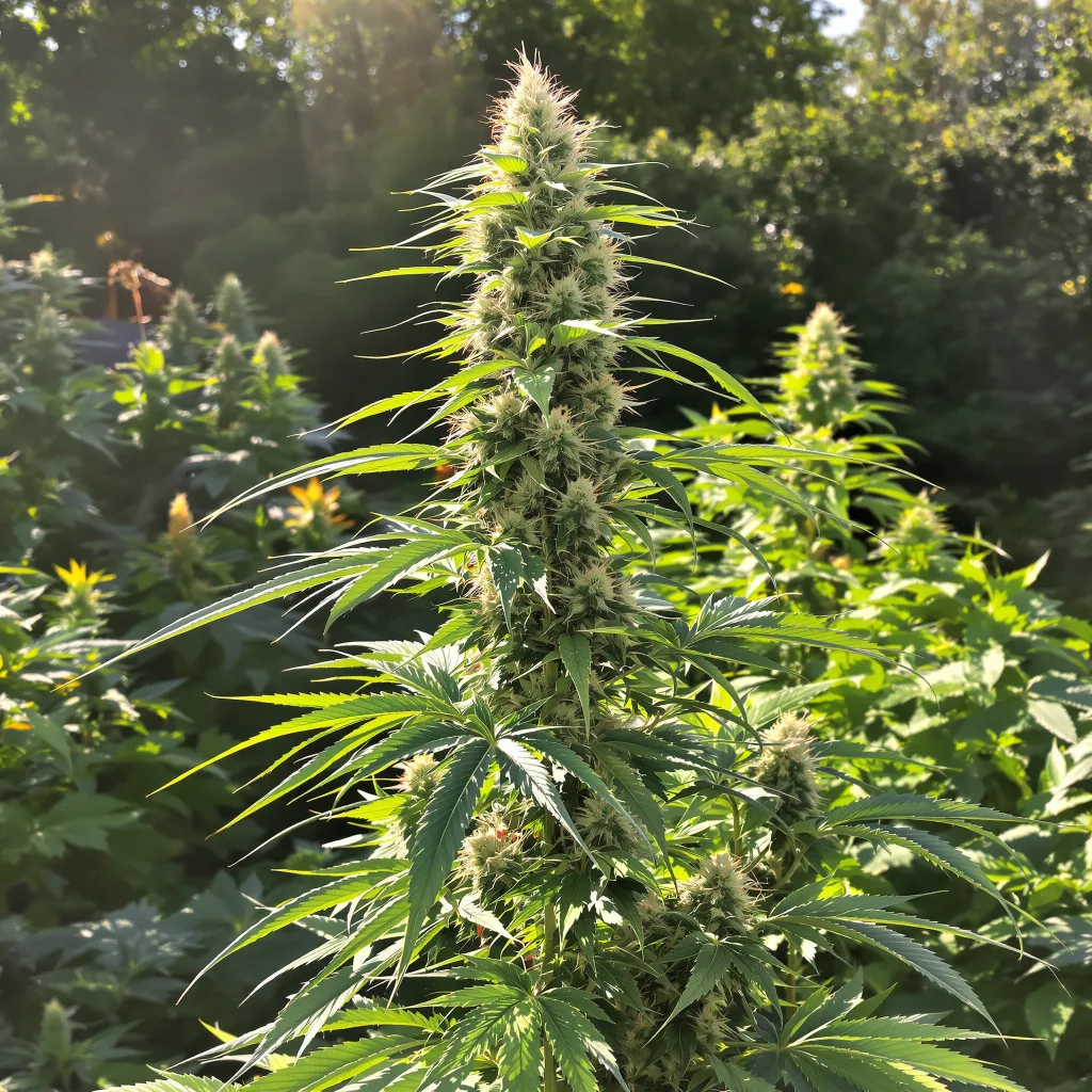 Kilimanjaro 30% indica / 70% sativa flower with visible trichomes