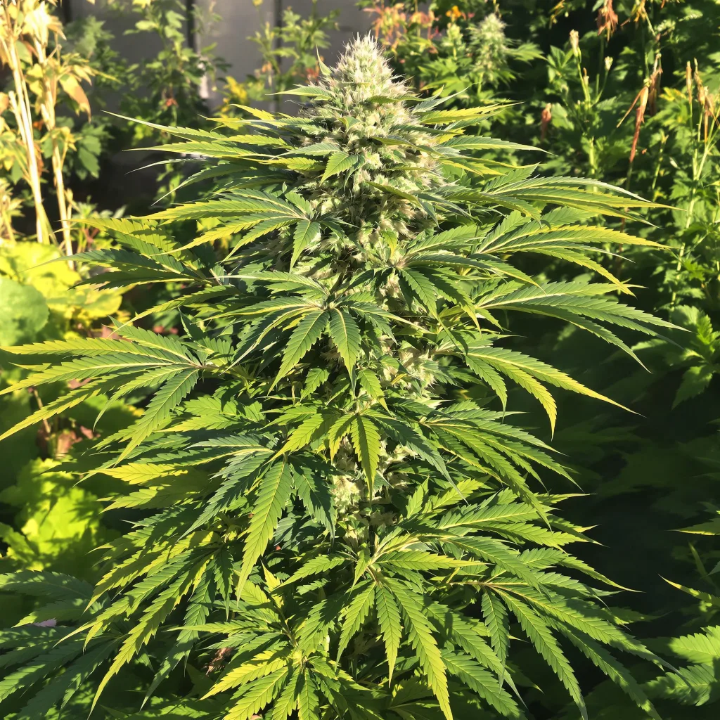 Kimbo Kush 75% indica / 25% sativa flower with visible trichomes