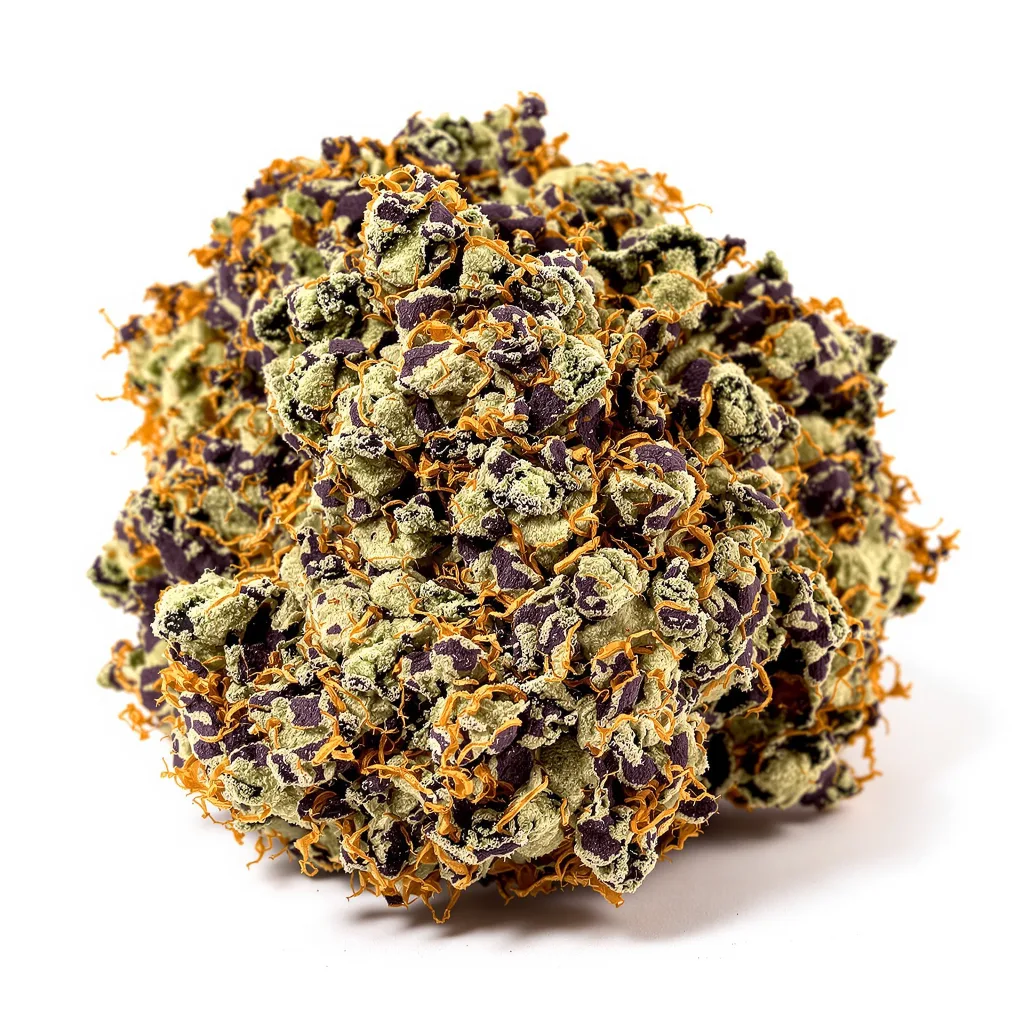 King Kong 80% indica / 20% sativa flower with visible trichomes