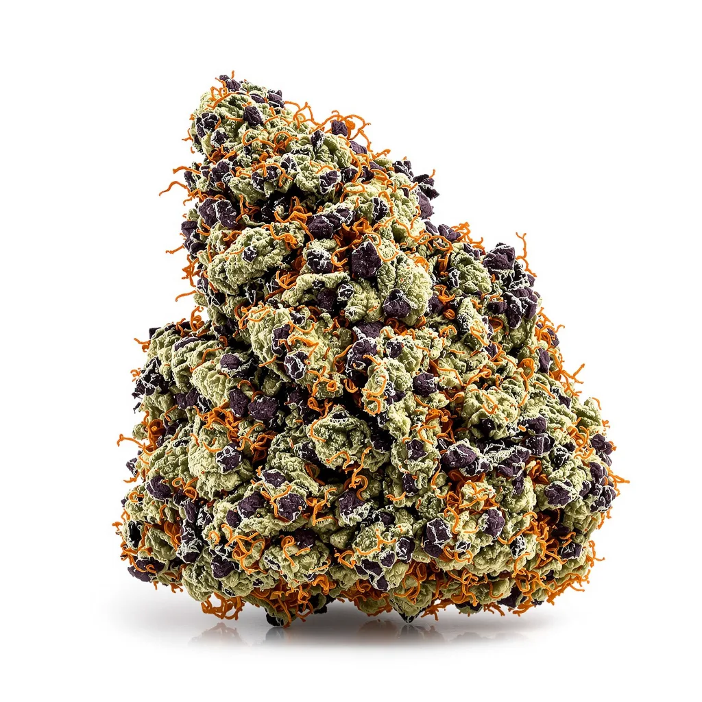 Kosher Kush 86% indica / 14% sativa flower with visible trichomes