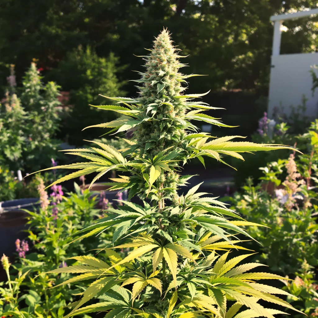 Kosher Tangie 60% indica / 40% sativa flower with visible trichomes