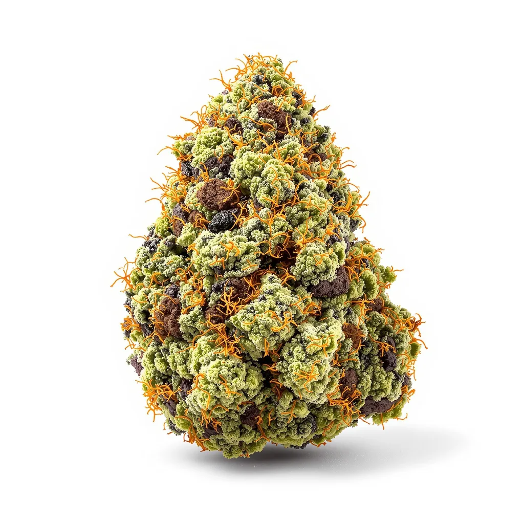 Kushadelic 76% indica / 24% sativa flower with visible trichomes